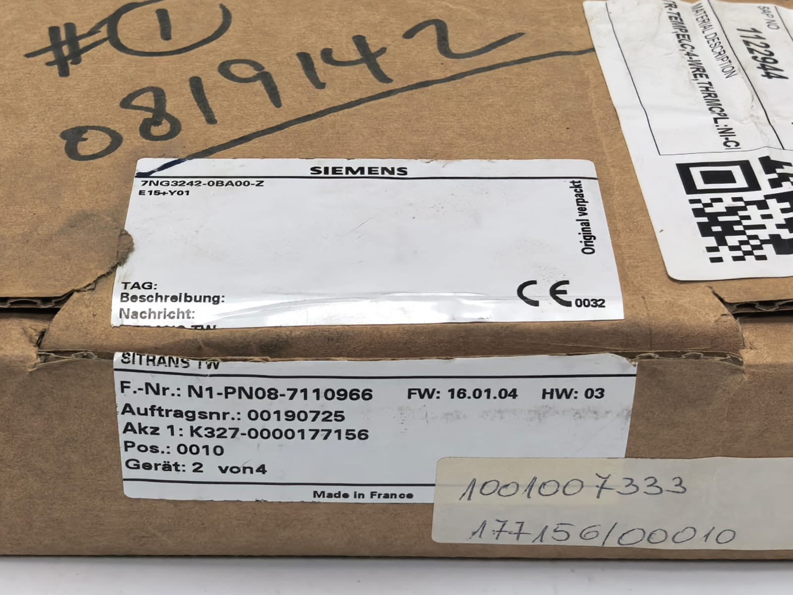 Siemens 7NG3242-0BA00 SIEMENS 7NG3242-0BA00 SITRANS TW UNIVERSAL TRANSMITTER 9