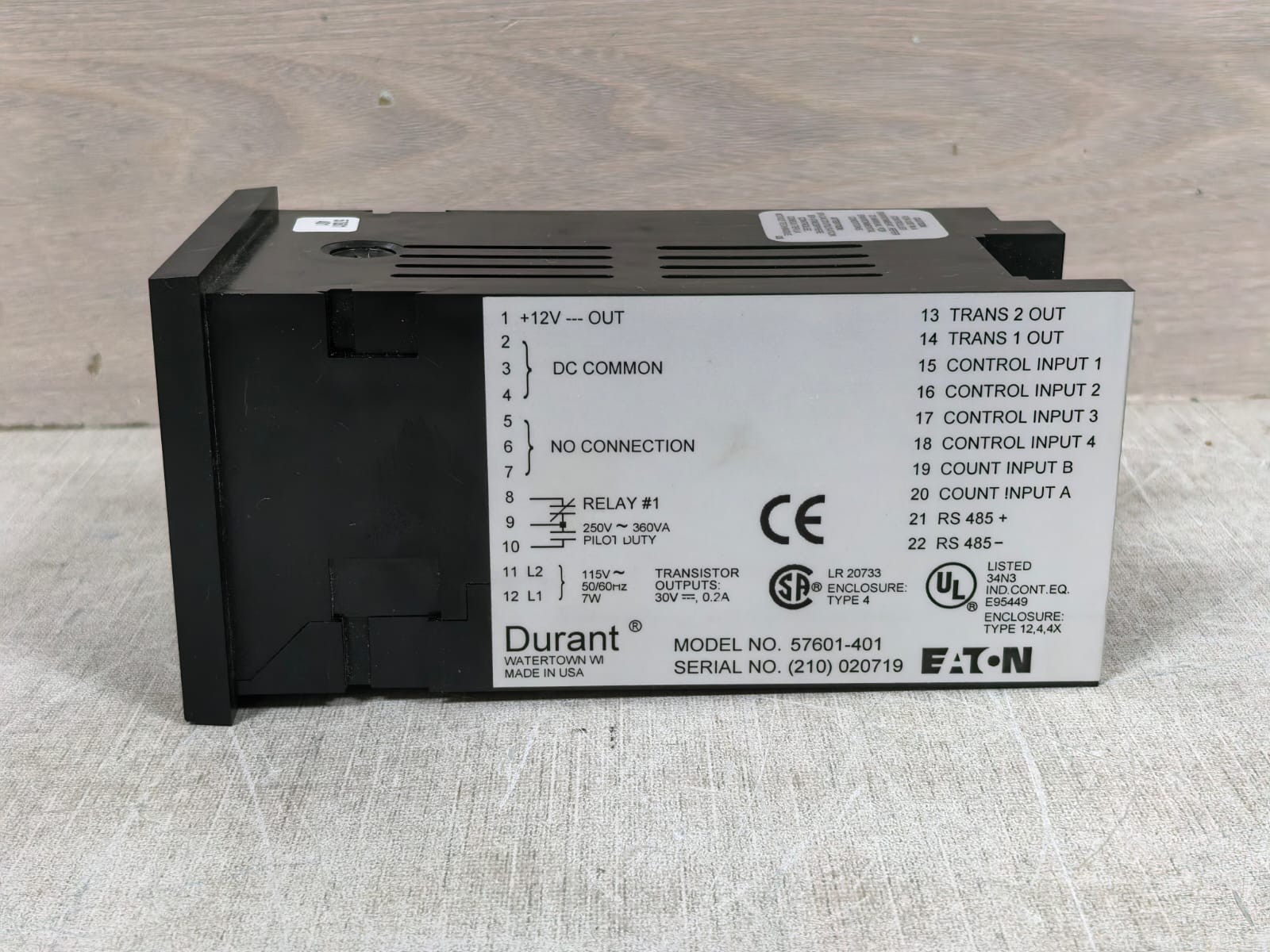 DURANT 57601-401 DURANT 57601-401 DIGITAL RATEMETER COUNTER 6