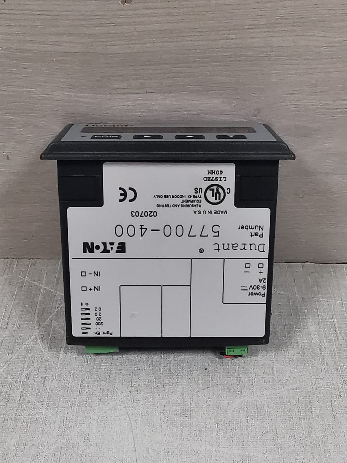 EATON DURANT 57700-400 EATON DURANT 57700-400 ECLIPSE SERIES PANEL METER 5