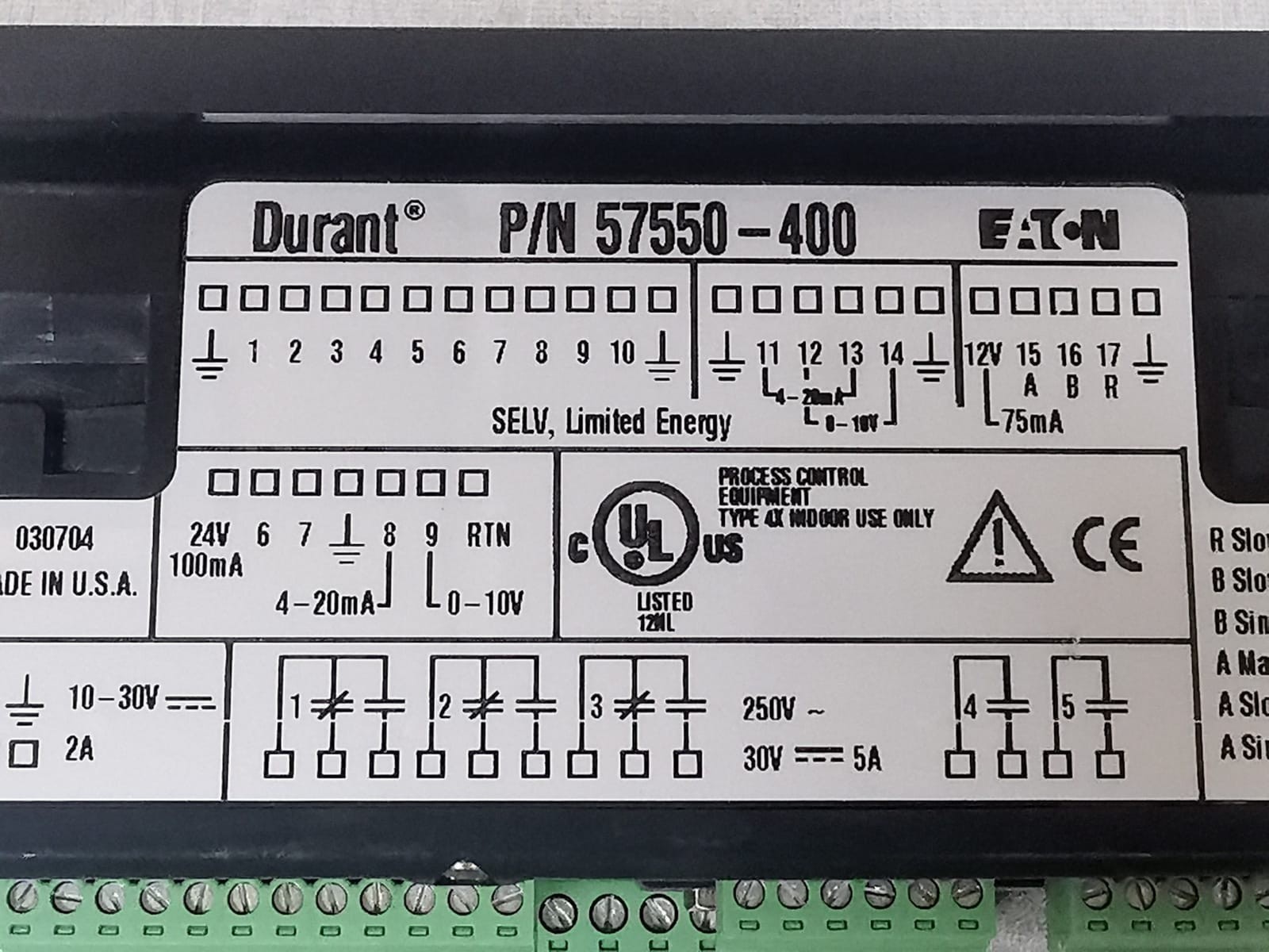 EATON DURANT 57550-400 EATON DURANT 57550-400 INDUSTRIAL CONTROL UNIT 5