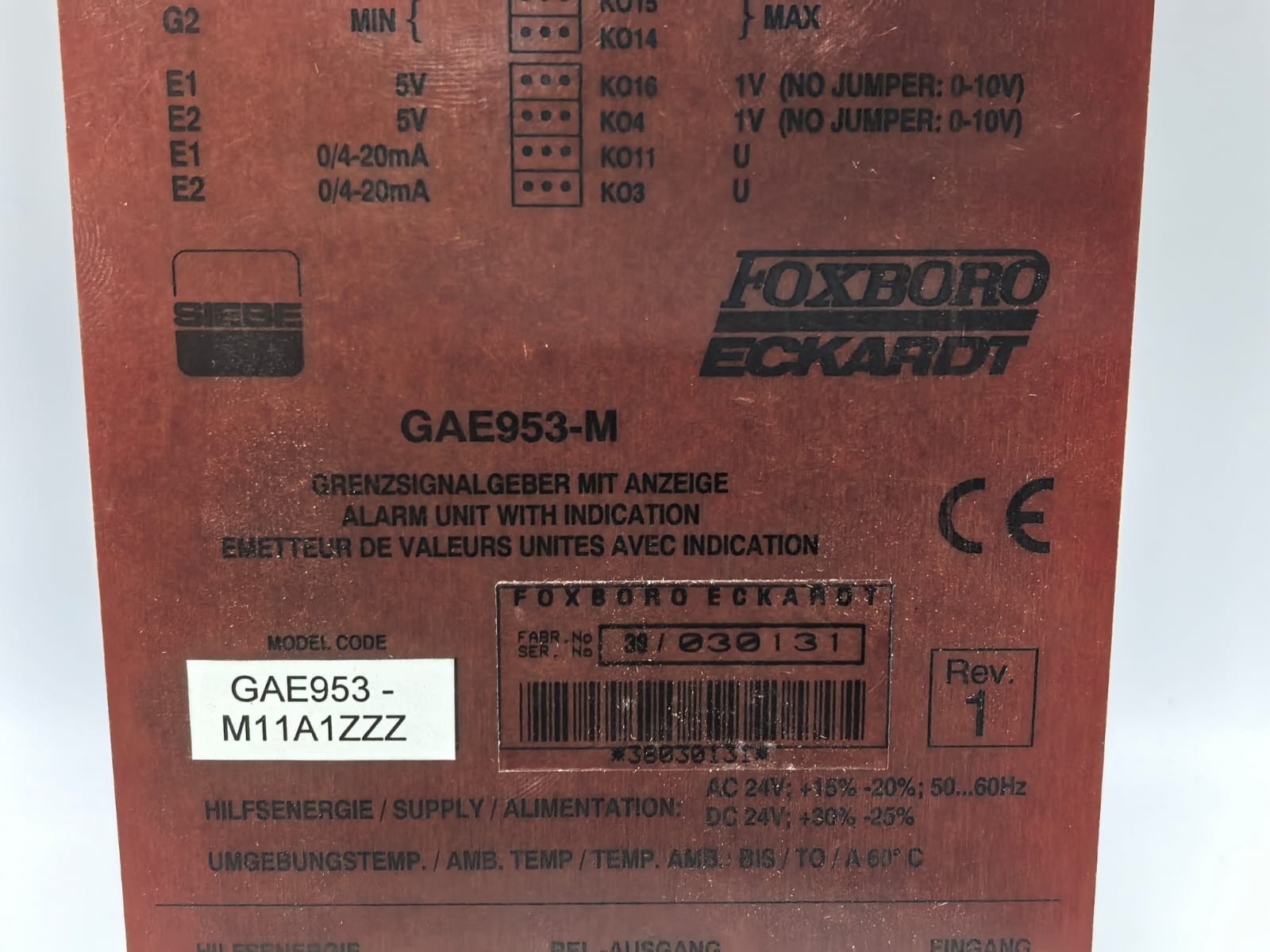 Foxboro GAE953-M/GAE953-M11A1ZZZ FOXBORO ECKARDT GAE953-M/GAE953-M11A1ZZZ 3