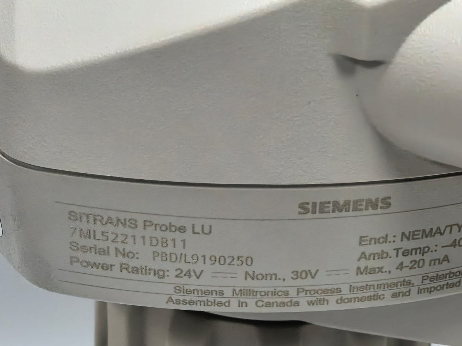 Siemens 7ML52211DB11 SIEMENS 7ML52211DB11 SITRANS PROBE LU LEVEL TRANSMITTER 4