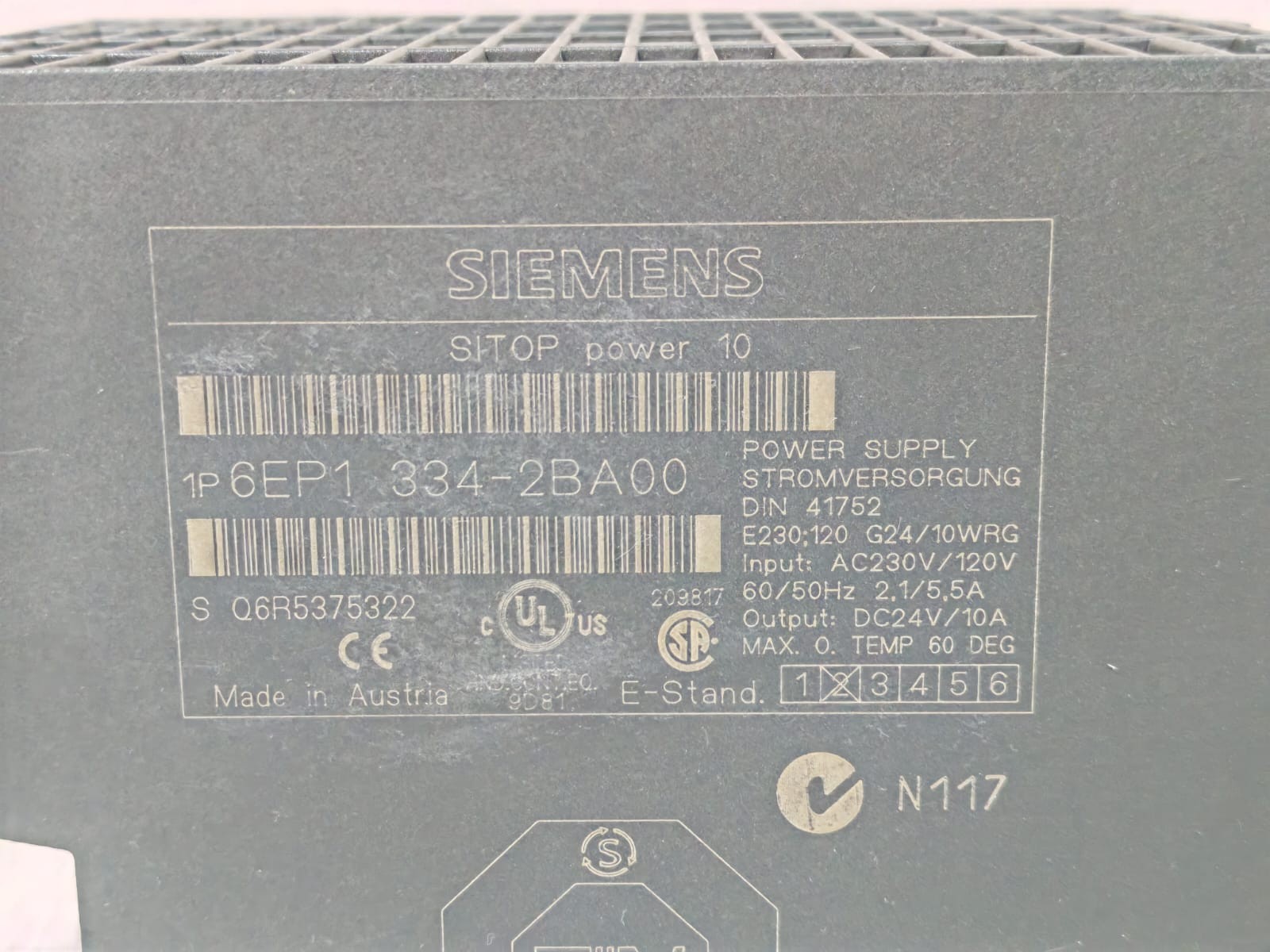 Siemens 6EP1334-2BA00 SIEMENS SITOP POWER 10 6EP1334-2BA00 POWER SUPPLY 7
