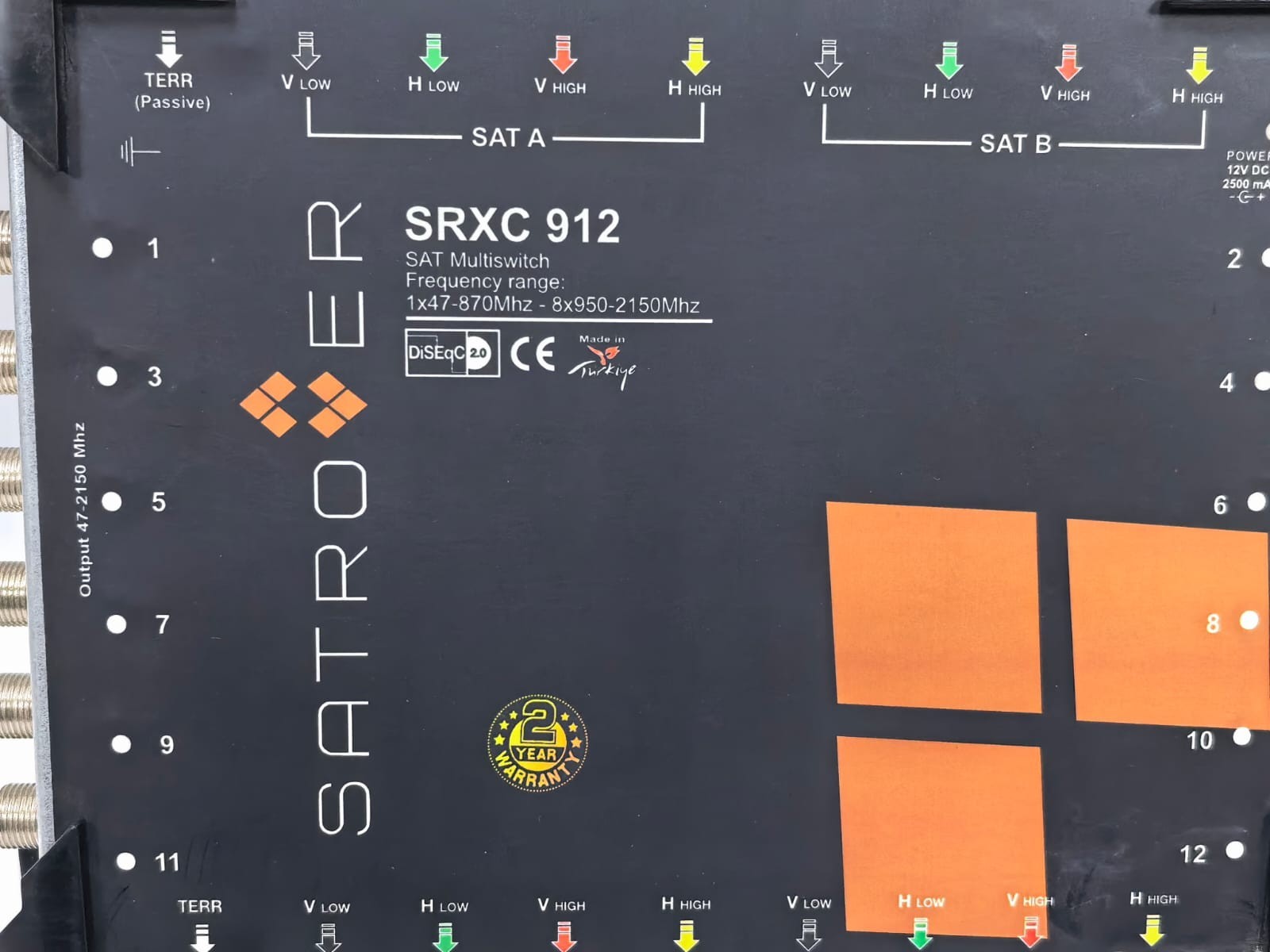 SATROVER SRXC-912 SATROVER SRXC 912 SATELLITE MULTISWITCH 4