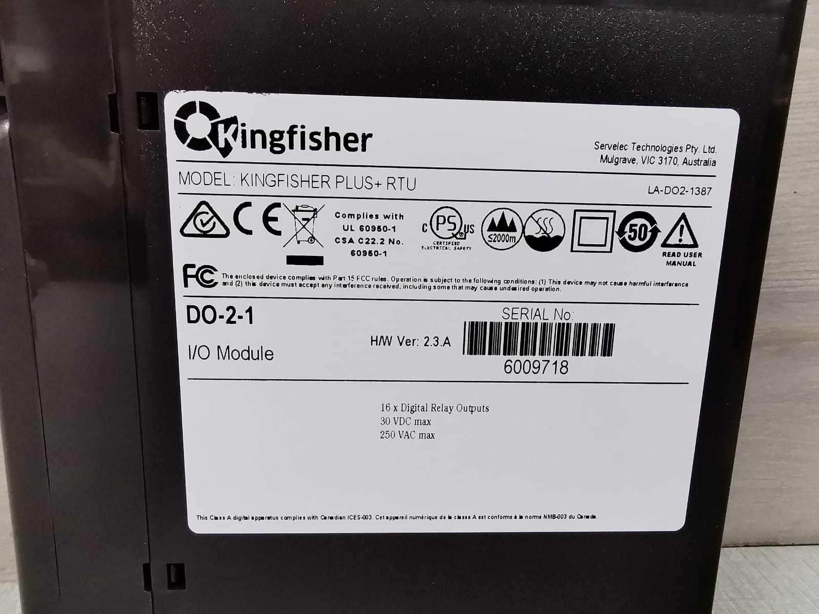 SEMAPHORE KINGFISHER PLUS+RTU DO-2 SEMAPHORE KINGFISHER PLUS+RTU DO-2/ DO-2-1 HW VER. 2.3.A I/O MODULE 7