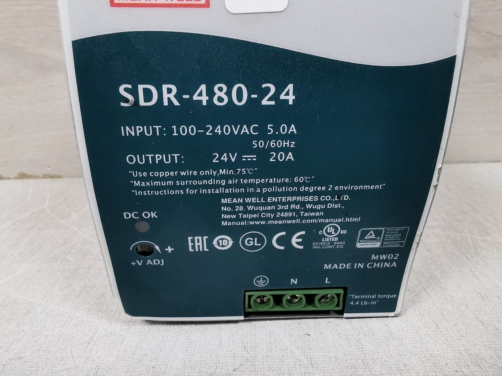 MEAN WELL SDR-480-24 MEANWELL SDR-480-24 SWITCHING POWER SUPPLY 3