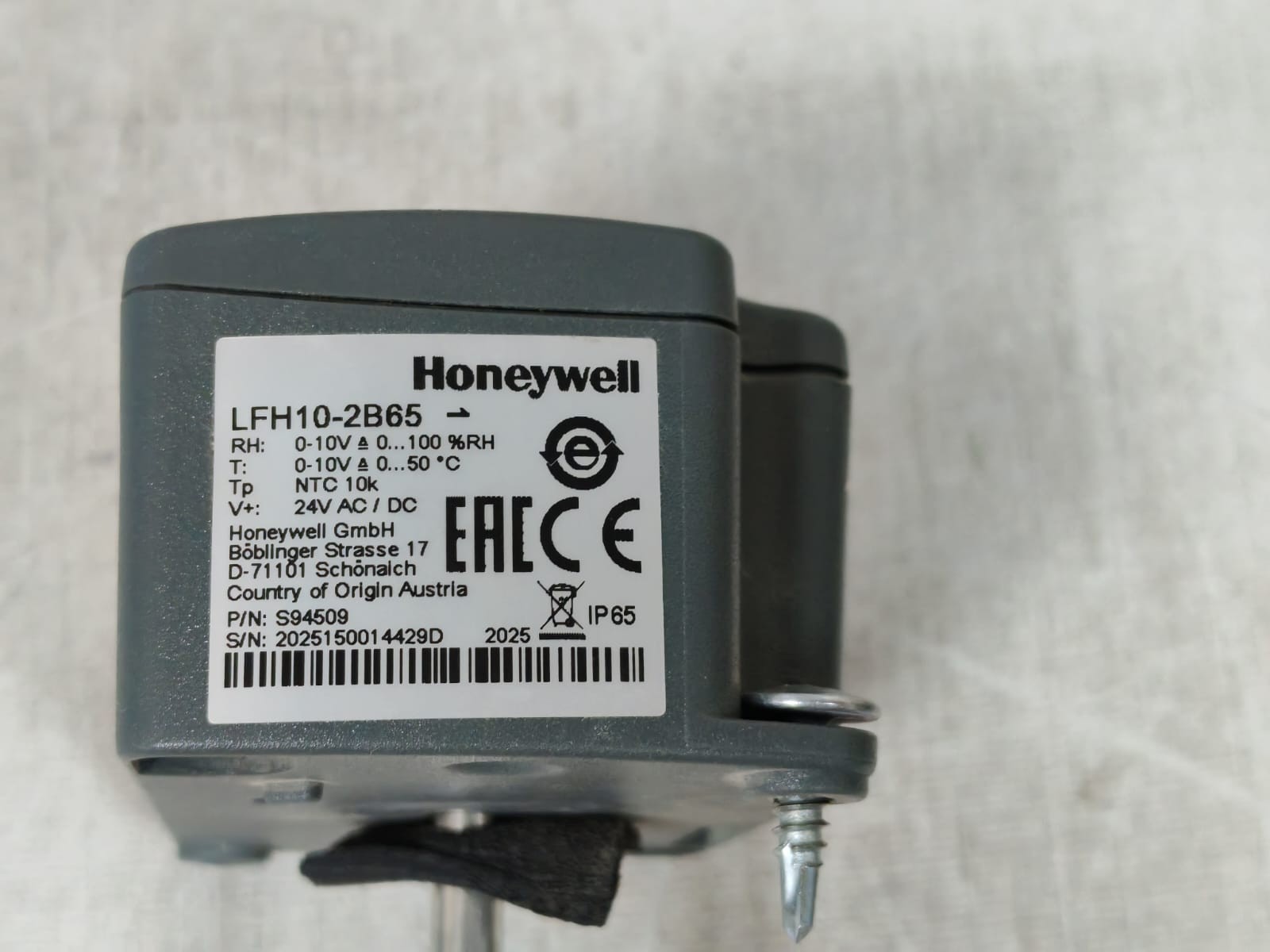 Honeywell LFH10-2B65 HONEYWELL LFH10-2B65 HUMIDITY /TEMPERATURE TRANSMITTER 2