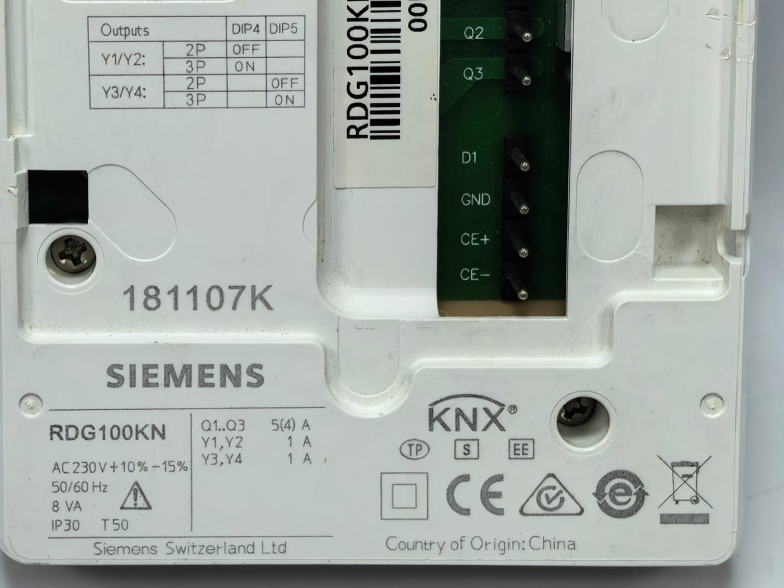 Siemens RDG100KN SIEMENS RDG100KN ROOM THERMOSTAT 181107K 3