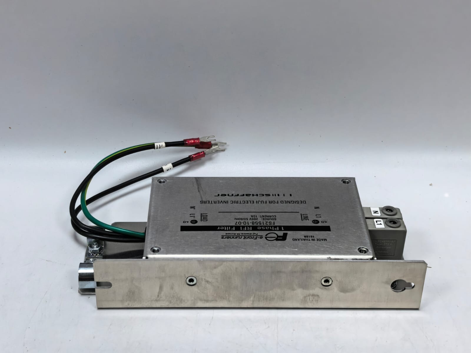 Fuji Electric FS21558-10-07 FUJI ELECTRIC SCHAFFNER FS21558-10-07 1 PHASE RFI FILTER 265V-50/60HZ 10A 6