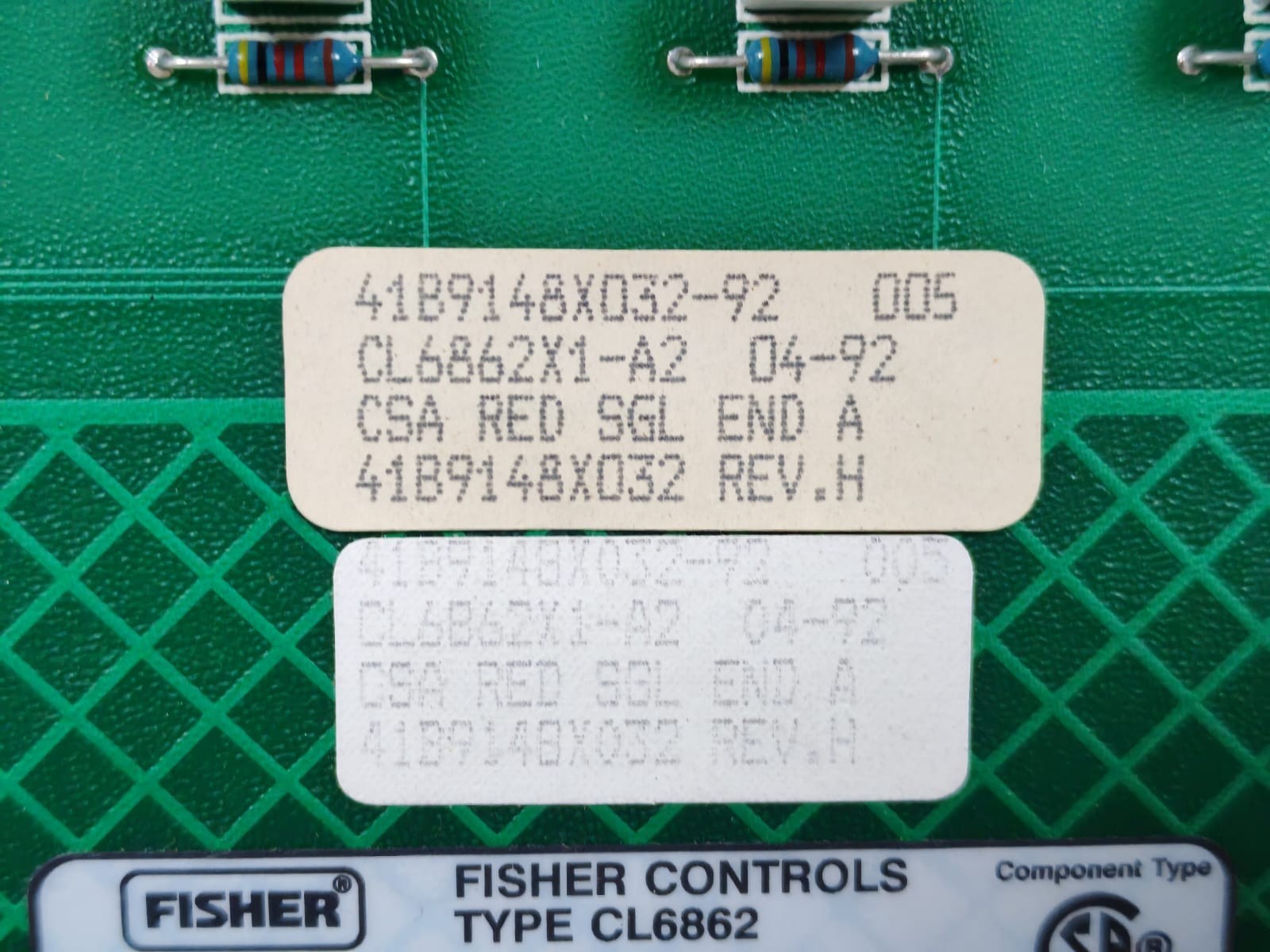 FISHER CONTROLS CL6862X1-A2 04-92 41B9148X032 REV.H FISHER CONTROLS CL6862 41B9148X032-92 005 CL6862X1-A2 04-92 41B9148X032 REV.H 4