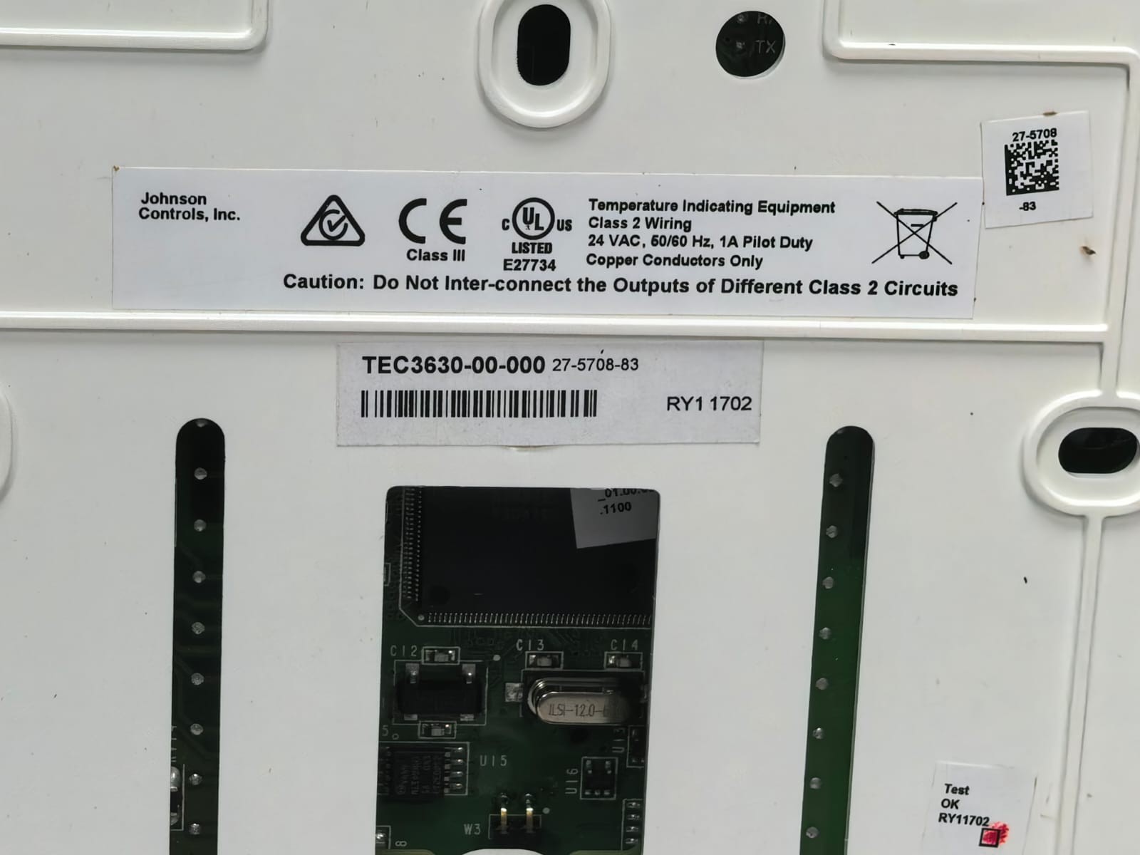 Johnson Controls TEC3630-00-000 JOHNSON CONTROLS TEC3630-00-000 THERMOSTAT CONTROLLER 3