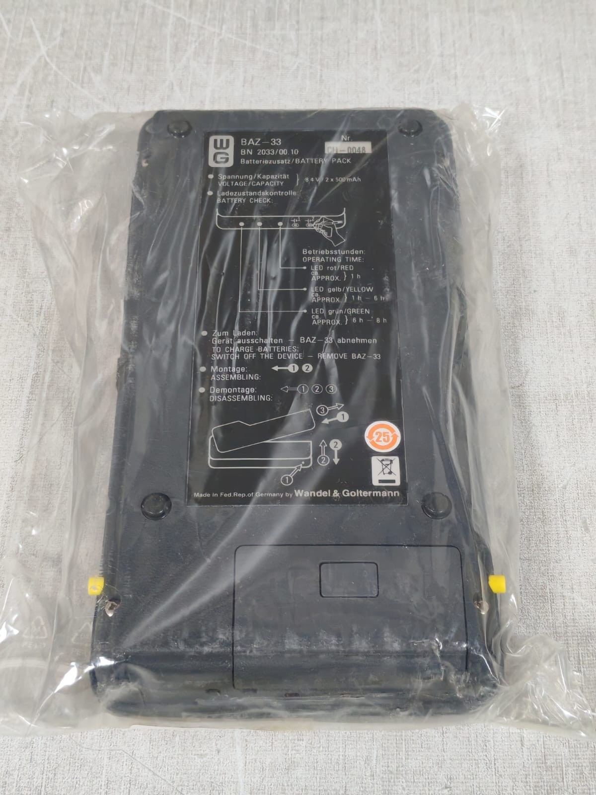 WANDEL & GOLTERMANN BN 2033/00.10 WANDEL & GOLTERMANN BN 2033/00.10 BATTERY PACK 9