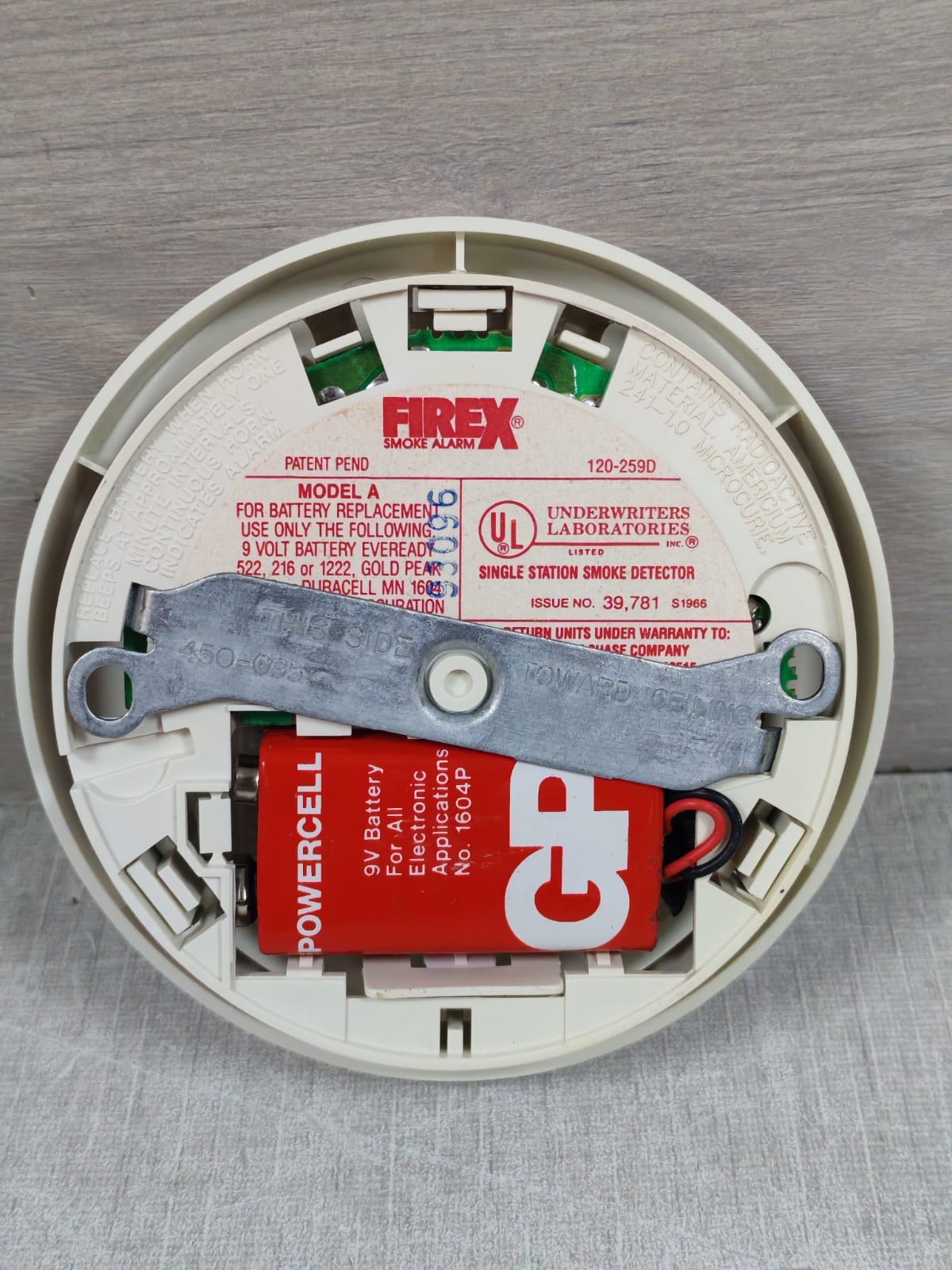 FIREX FIREX-0461 FIREX 0461 SMOKE ALARM 9VOLTS POWERED 8