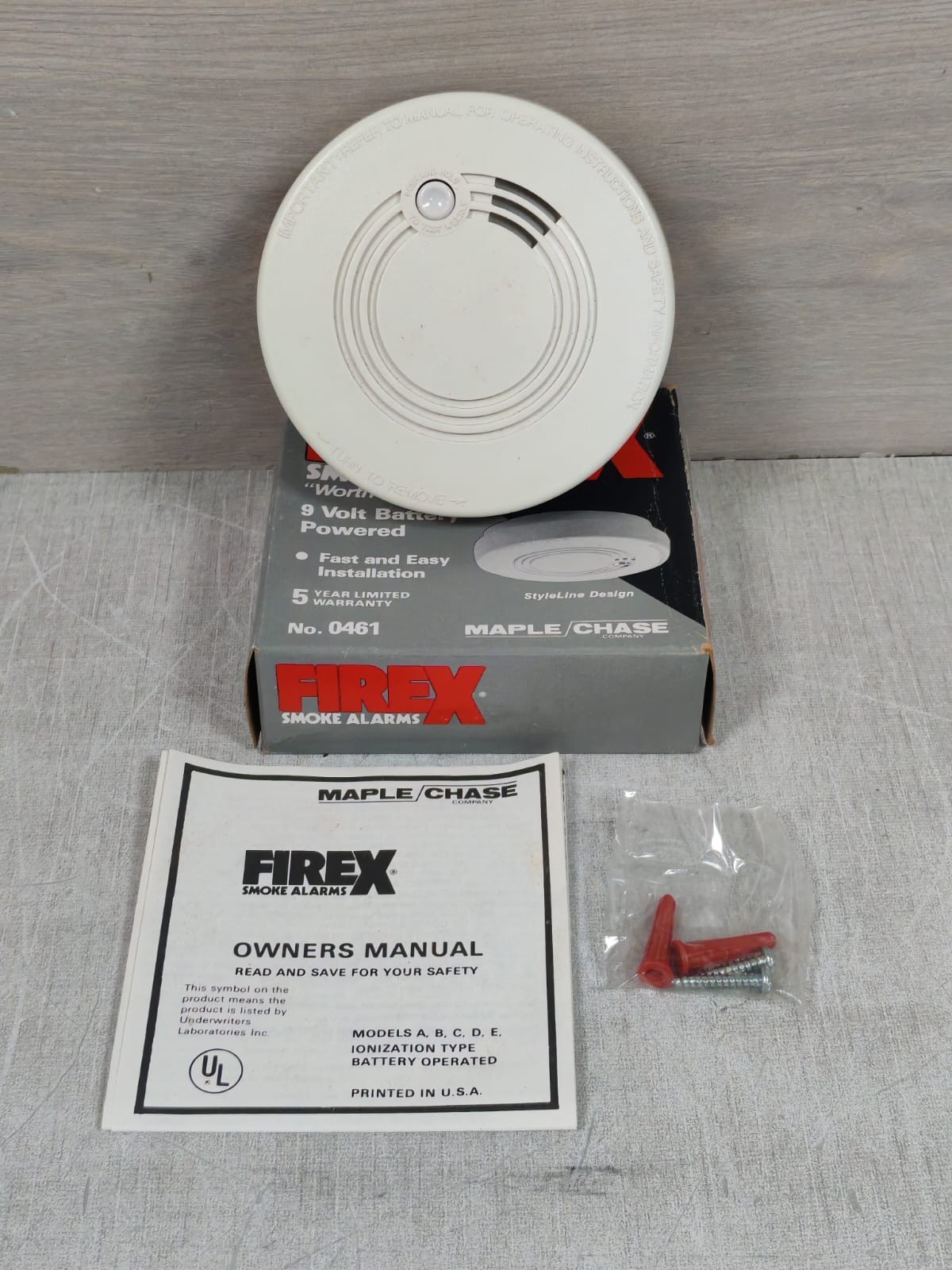 FIREX FIREX-0461 FIREX 0461 SMOKE ALARM 9VOLTS POWERED 10