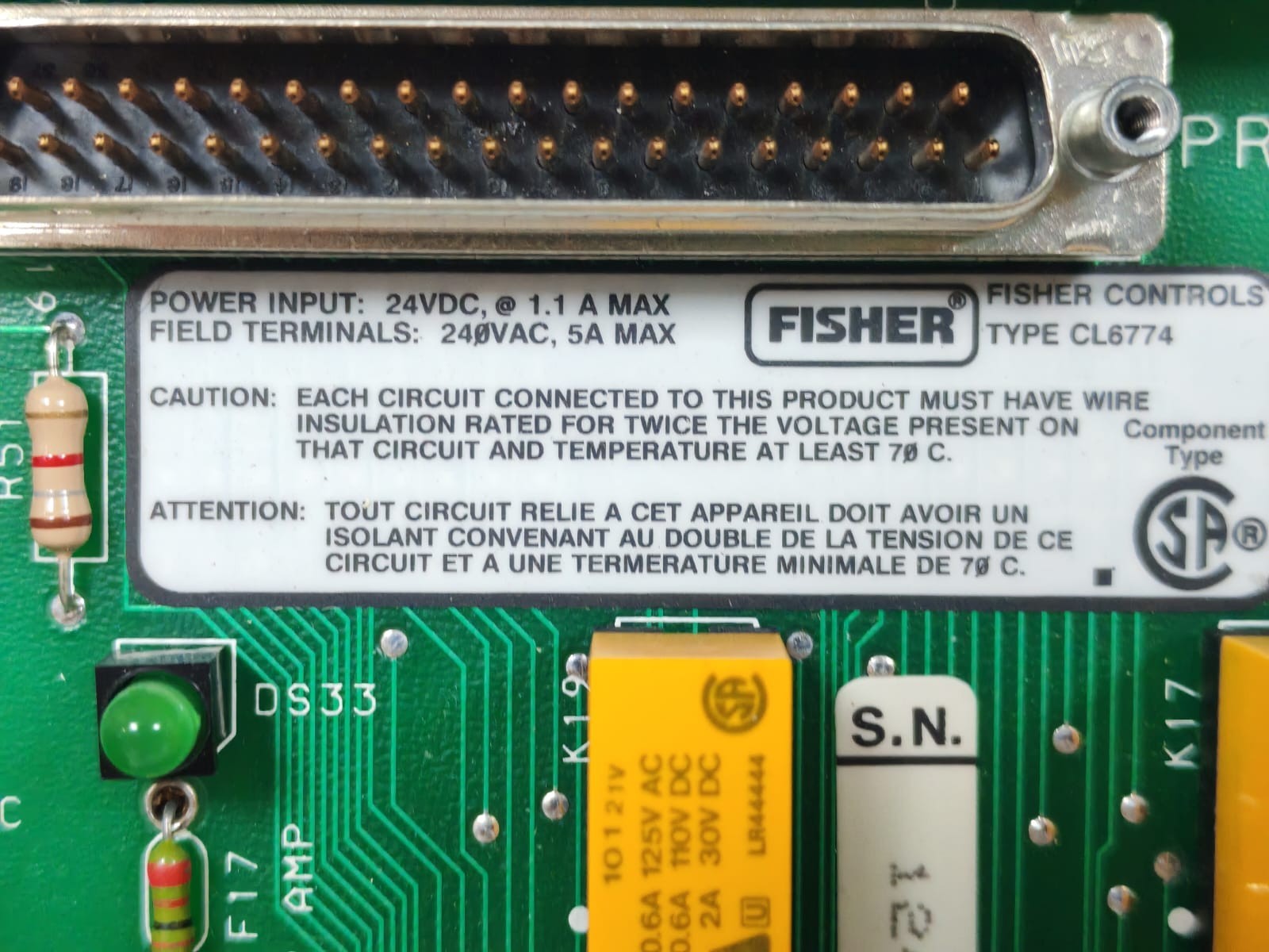 FISHER CONTROLS CL6774X1-A2-08-92 4187289X022 REV.H FISHER CONTROLS CL6774 4187289X022-008 CL6774X1-A2-08-92 4187289X022 REV.H 5