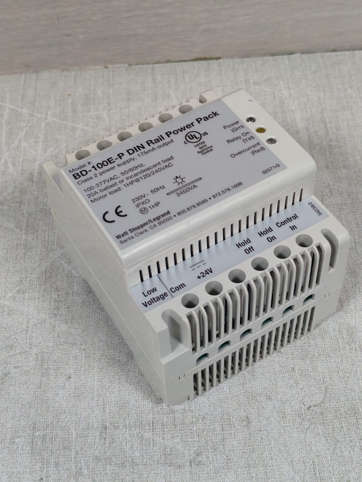 WATT STOPPER BD-100E-P WATT STOPPER BD-100E-P DIN RAIL POWER PACK 100-277VAC 3