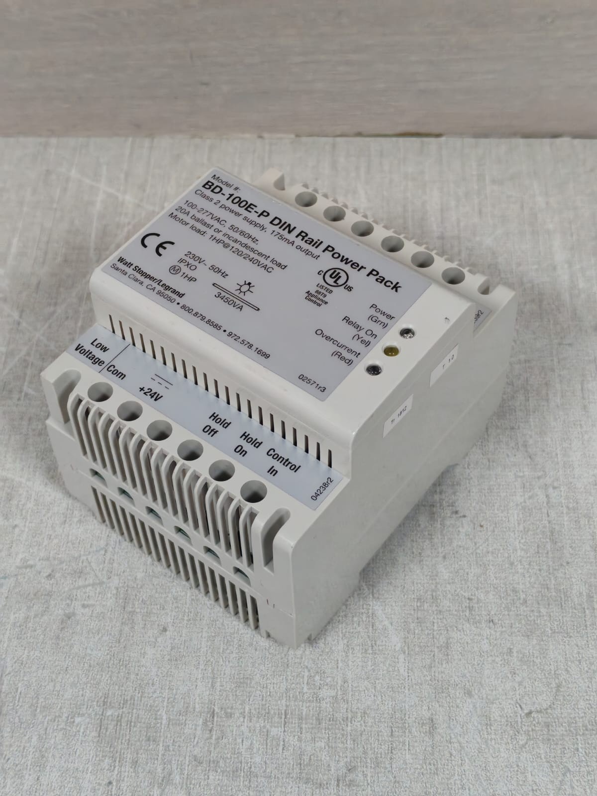 WATT STOPPER BD-100E-P WATT STOPPER BD-100E-P DIN RAIL POWER PACK 100-277VAC 4