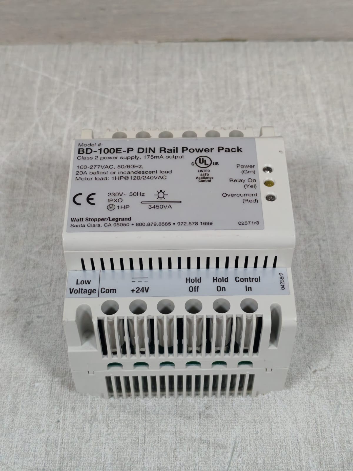 WATT STOPPER BD-100E-P WATT STOPPER BD-100E-P DIN RAIL POWER PACK 100-277VAC 6