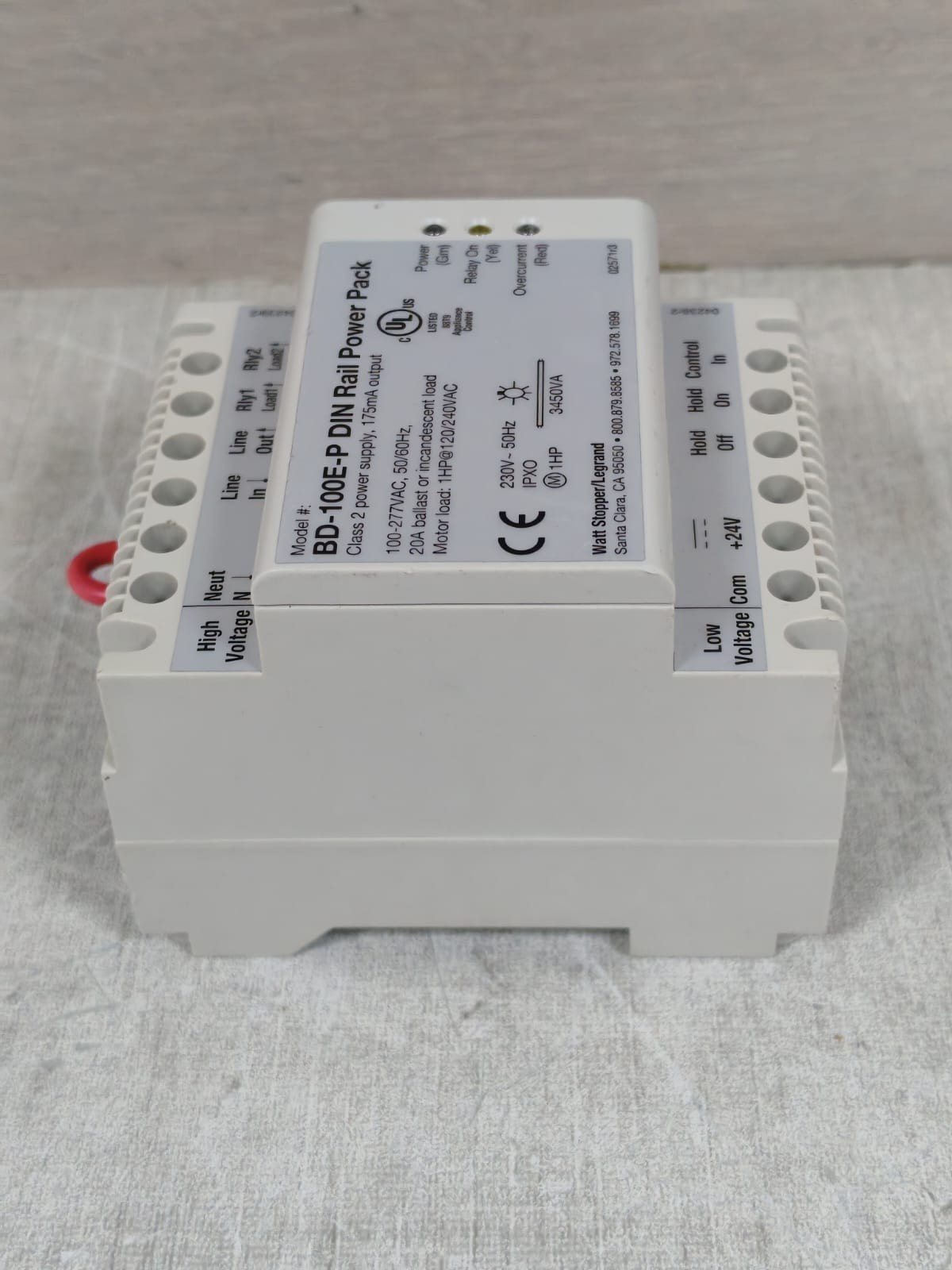 WATT STOPPER BD-100E-P WATT STOPPER BD-100E-P DIN RAIL POWER PACK 100-277VAC 8