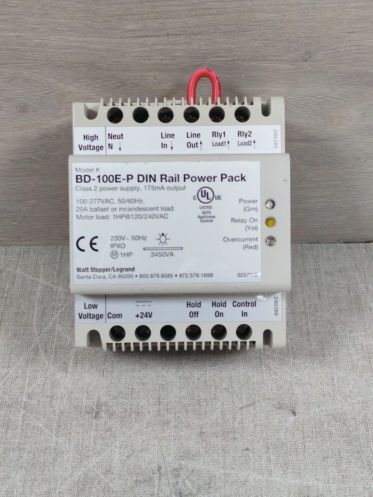 WATT STOPPER BD-100E-P DIN RAIL POWER PACK 100-277VAC