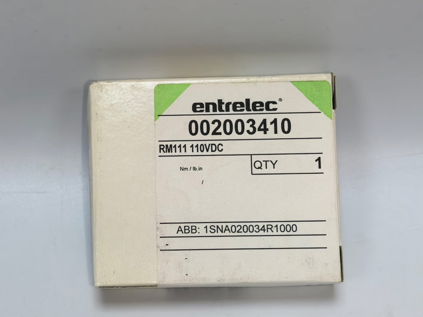 ABB RM111 ENTRELEC 002003410 RM111 110VDC TERMINAL BLOCK ABB 1SNA020034R1000 10