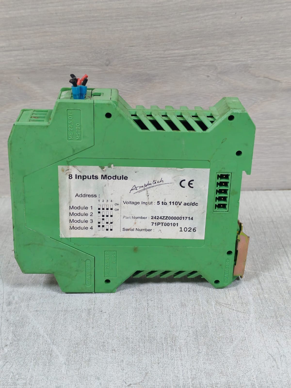 AMPHITECH 5-110VAC/DC AMPHITECH 2424ZZ00001714 71PT00101 8 INPUTS MODULE 5-110VAC/DC 6