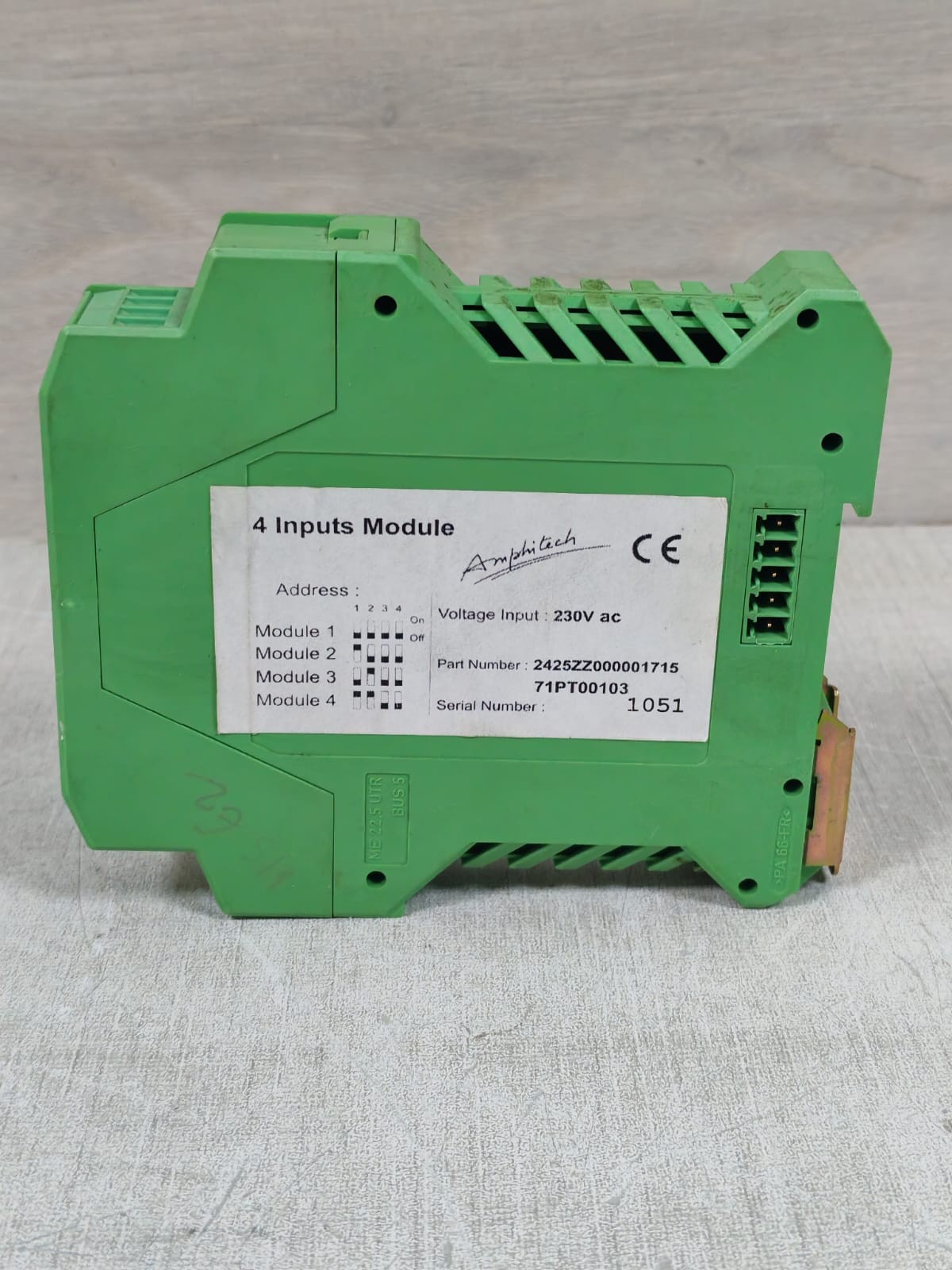 AMPHITECH 2425ZZ0000171571PT00103 AMPHITECH 2425ZZ0000171571PT00103 4 INPUTS MODULE 230VAC 6