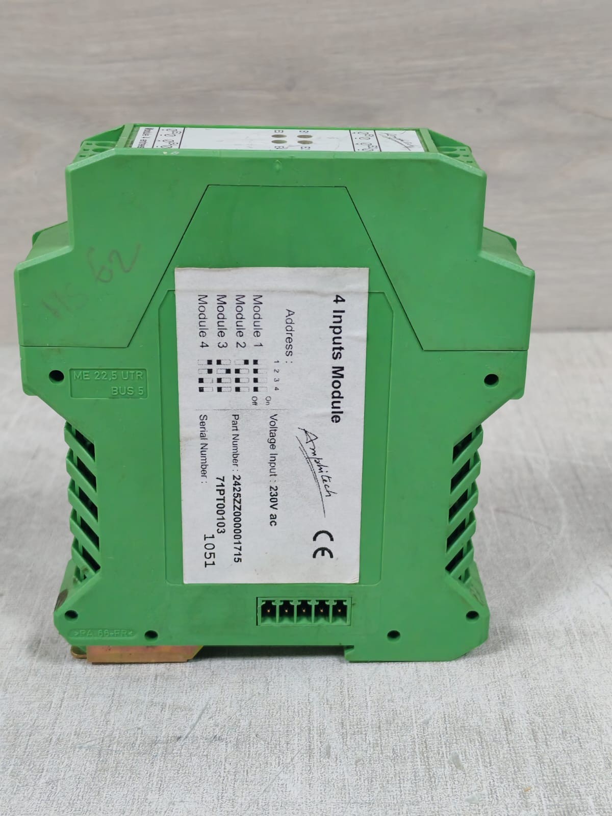 AMPHITECH 2425ZZ0000171571PT00103 AMPHITECH 2425ZZ0000171571PT00103 4 INPUTS MODULE 230VAC 9
