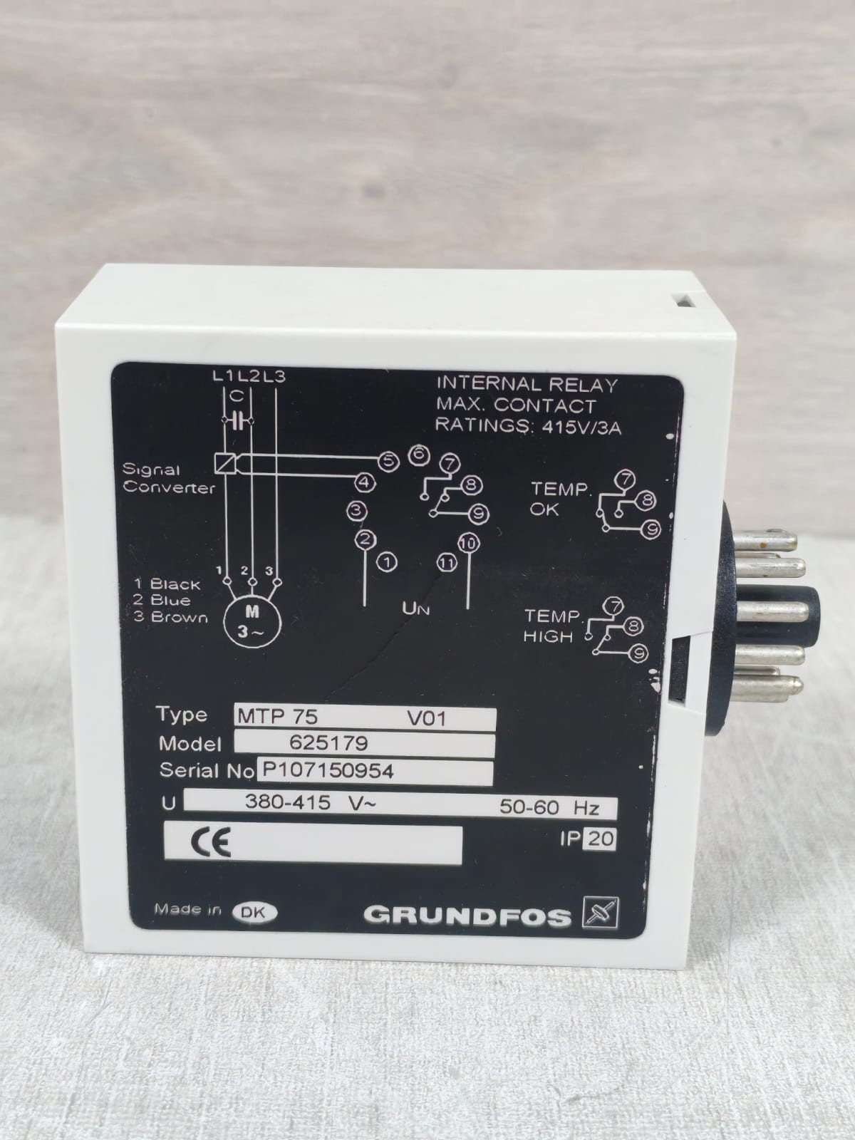 Grundfos MTP75 GRUNDFOS MTP75 V01 625179 TEMPERATURE PROTECTON RELAY 4