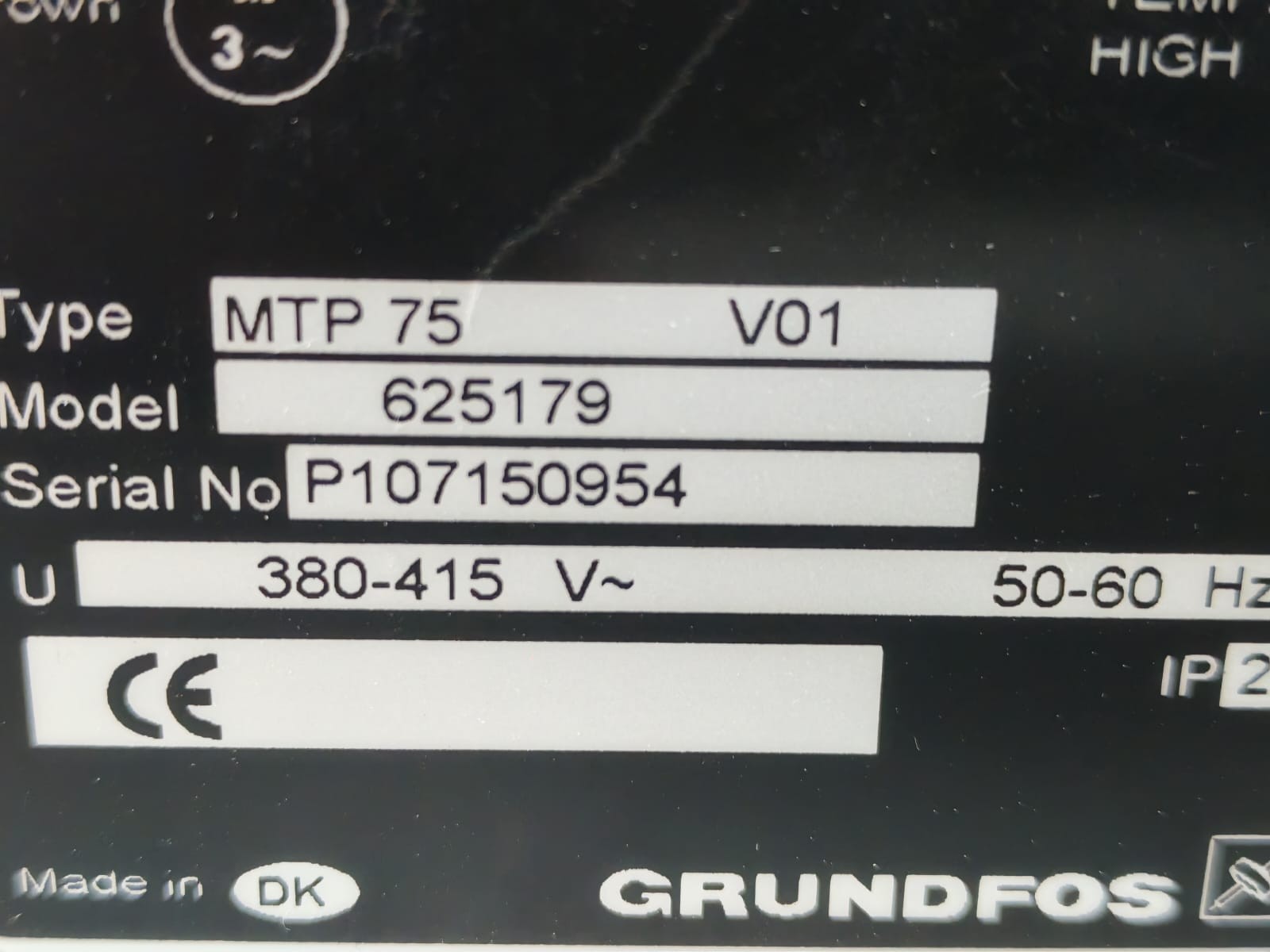 Grundfos MTP75 GRUNDFOS MTP75 V01 625179 TEMPERATURE PROTECTON RELAY 5