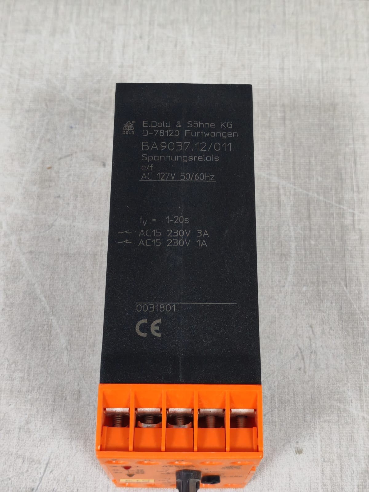 E.DOLD & SOHNE BA9037-12/011 E.DOLD & SOHNE BA9037-12/011 RELAY AC 127V 9