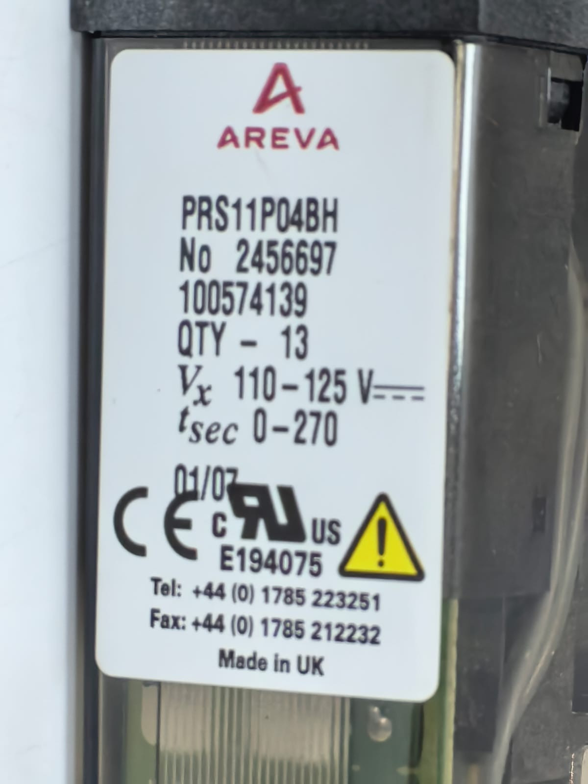 AREVA PRS11P04BH AREVA PRS11P04BH PRIMA AUXILIARY RELAY 2