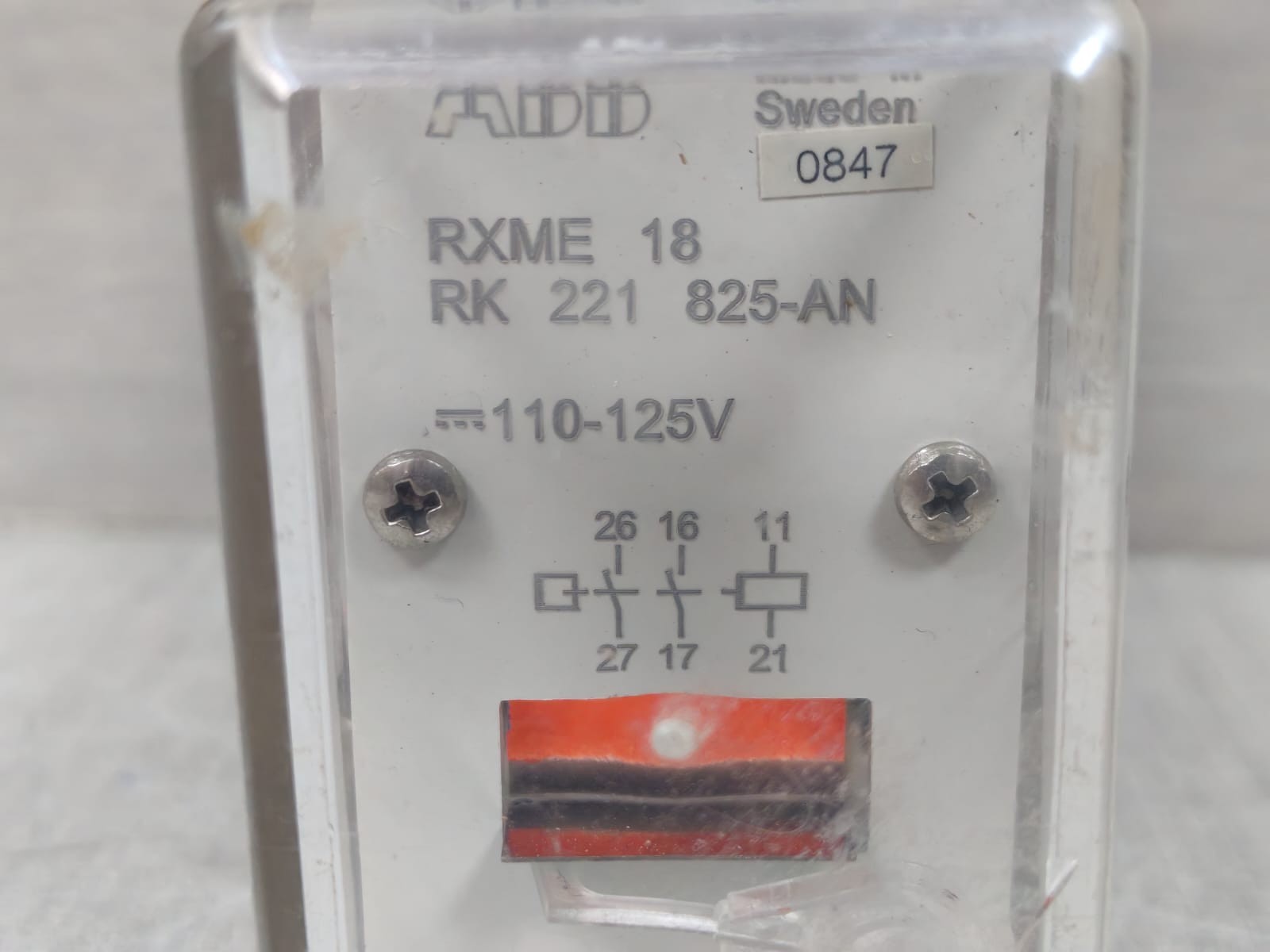 ABB RK-221-852 ABB RXME 18 RK 221 852-AN AUXILIARY RELAY 110-125V 2