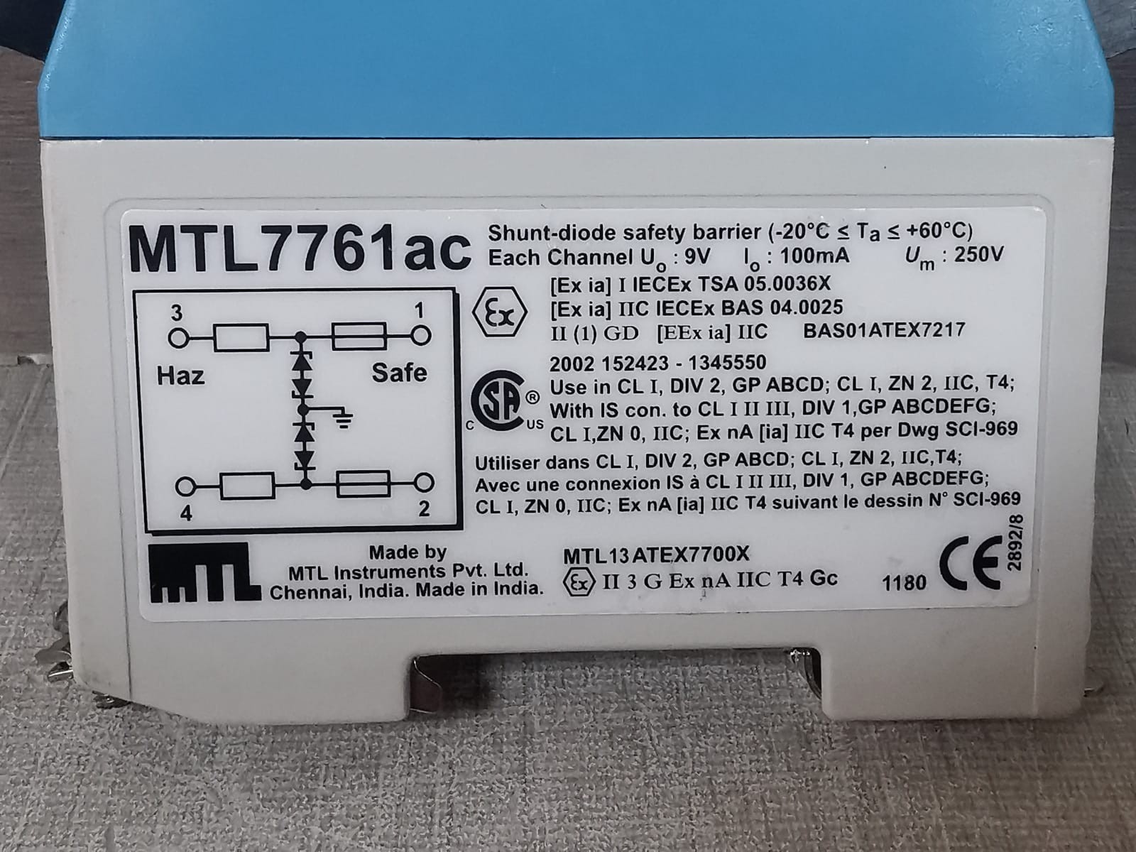 MTL MTL7761AC MTL INSTRUMENT MTL7761AC SHUNT-DIODE SAFETY BARRIER 5