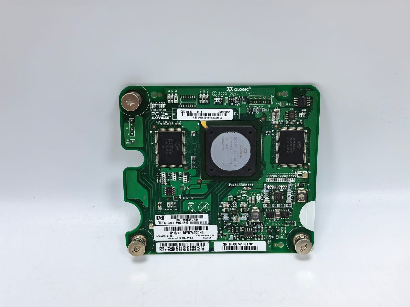 HP HP-404986 HP 404986-001 QLOGIC CU0410401-01 F 4-GB DUAL-PORT FIBRE CHANNEL CO-405920-001 2