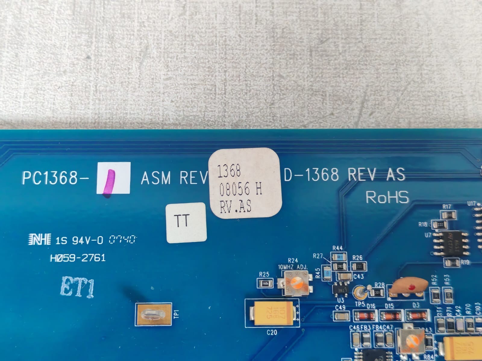 GE PC1368-1 GE IFS VT1910WDM PC1368-1 ASM REV 136808056 H RV.AS VIDEO XTMR + DATA XTMCR 8