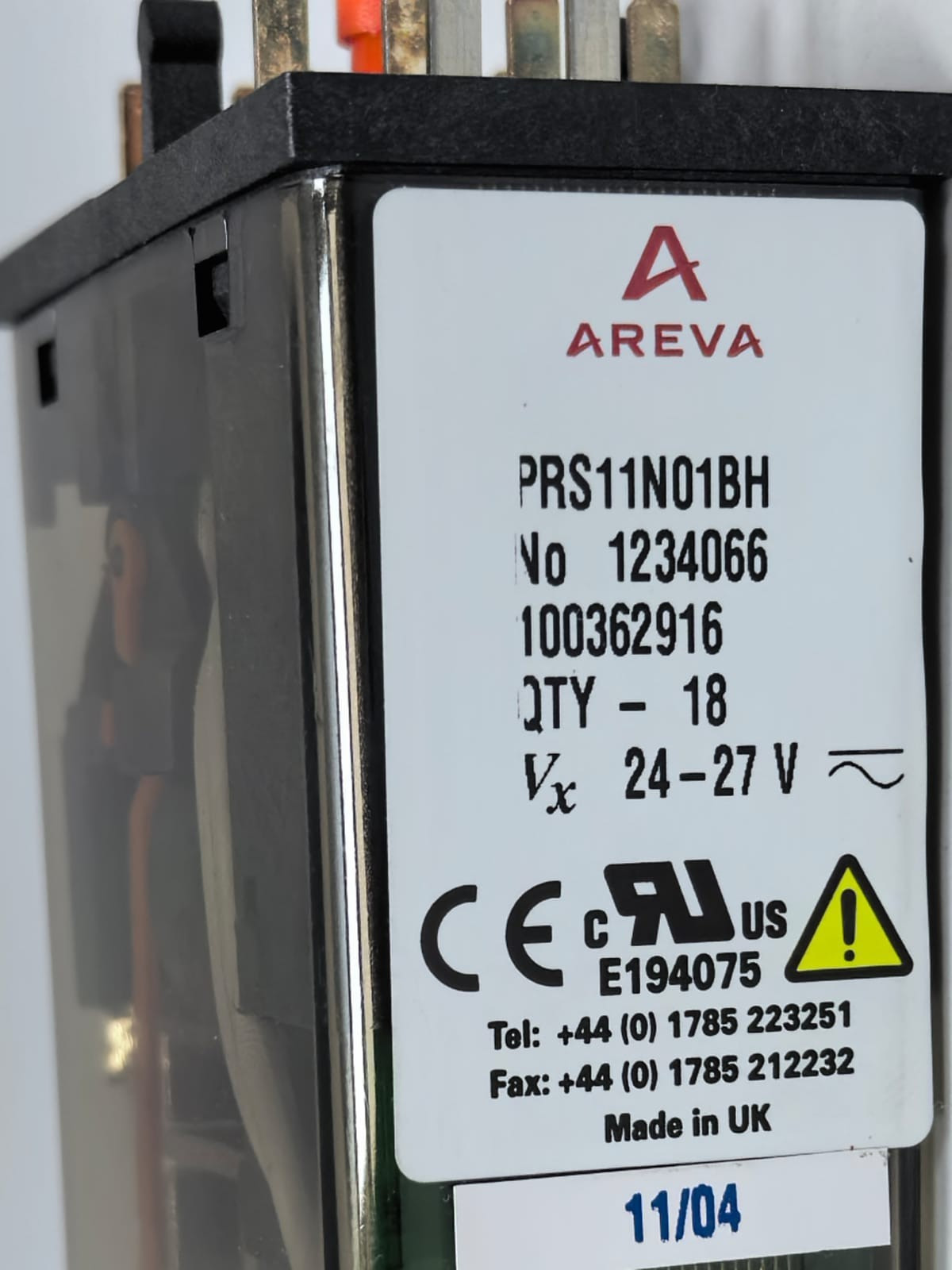 Areva PRS11N01BH AREVA PRS11N01BH PRIMA AUXILIARY RELAY 2