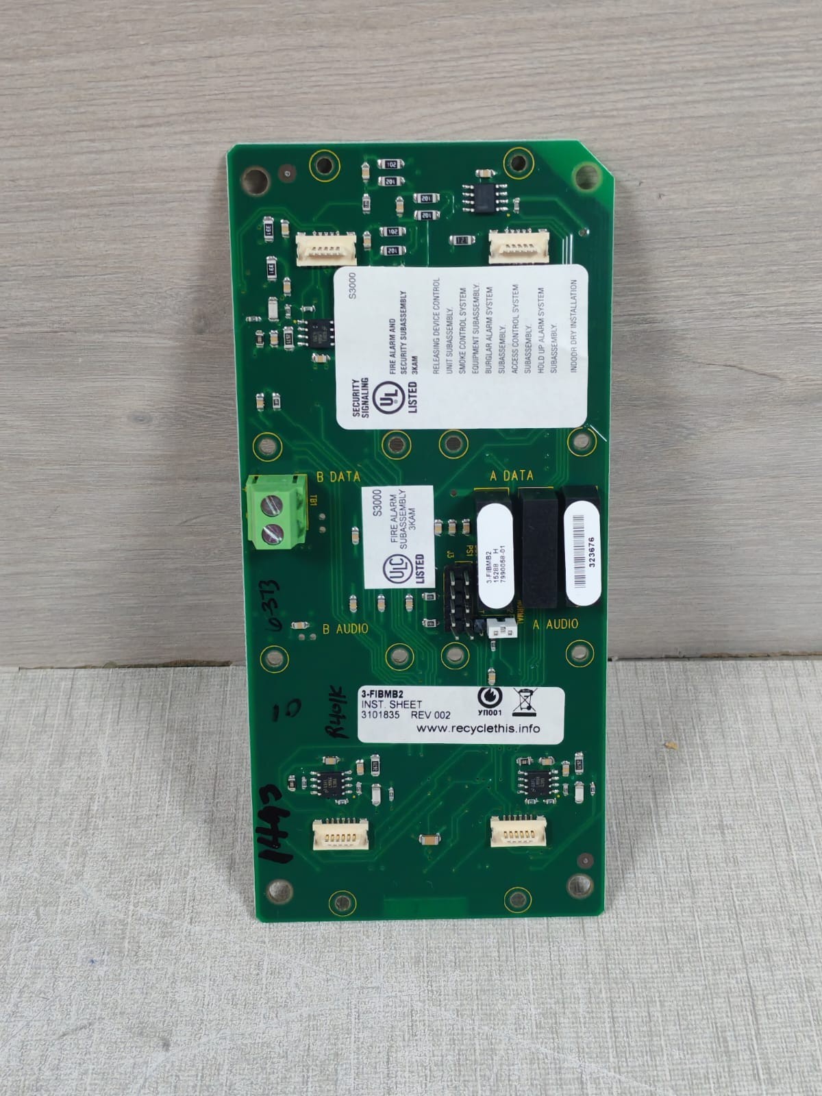 EDWARDS EST 3-FIBMB2 EDWARDS EST 3-FIBMB2 2990058 REV.01 W/ 140418 REV.A FIBER OPTIC COMM. INTERFACE 3