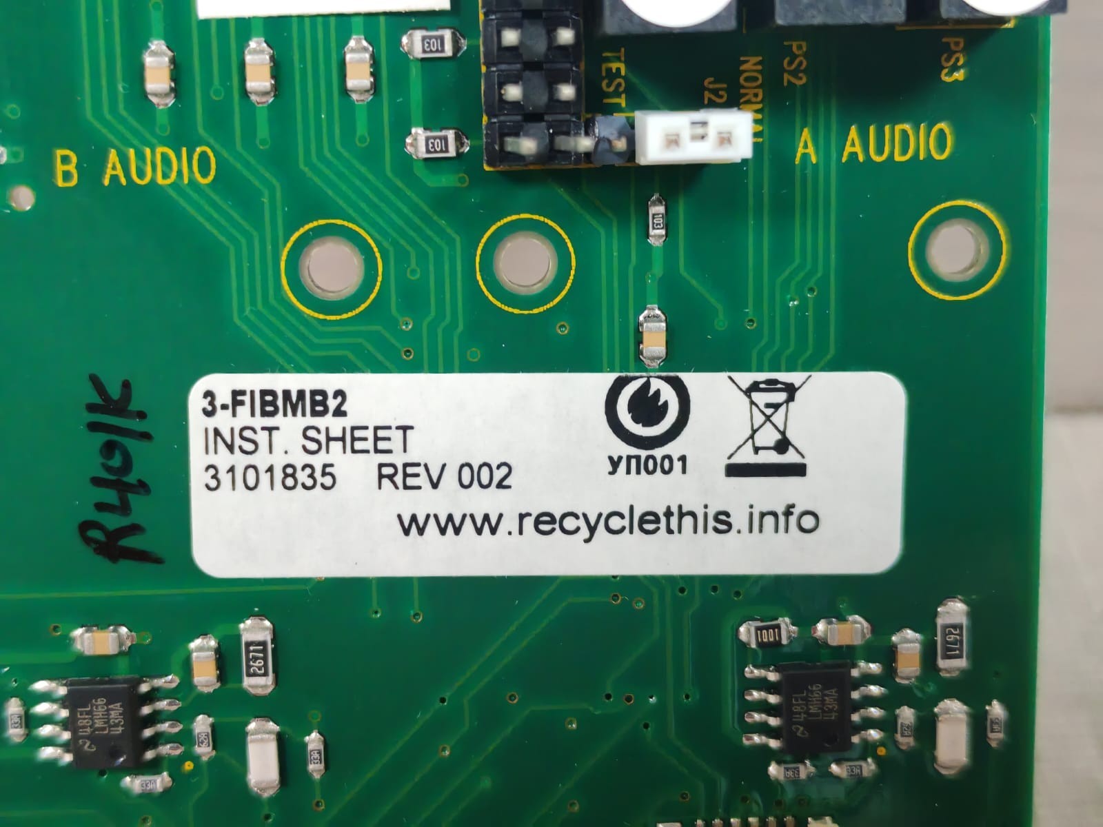 EDWARDS EST 3-FIBMB2 EDWARDS EST 3-FIBMB2 2990058 REV.01 W/ 140418 REV.A FIBER OPTIC COMM. INTERFACE 4