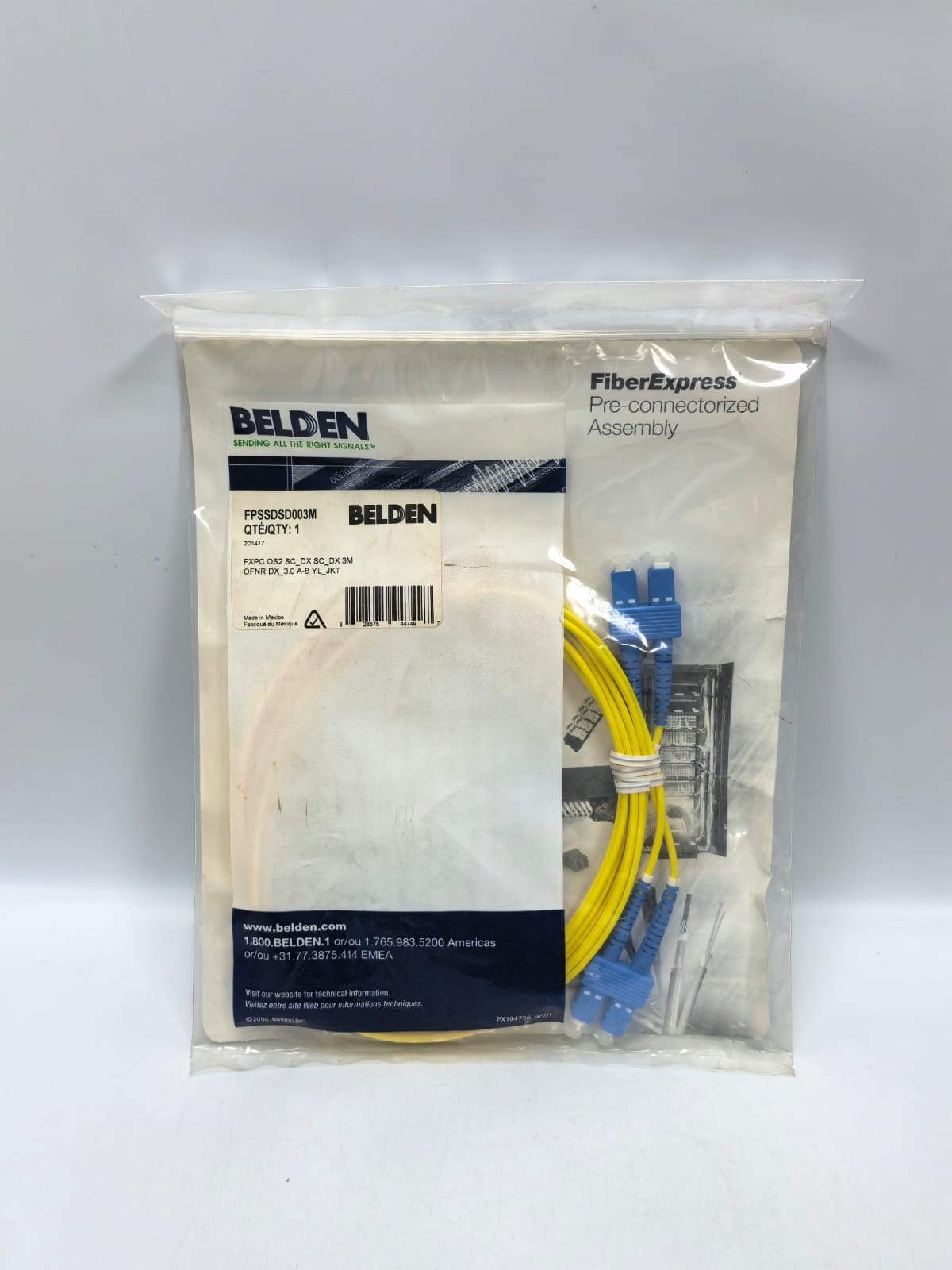 BELDEN FPSSDSD003M FXPC OS2 SC_DX SC_DX 3M OFNR DX_3.0 A-B YL_JKT