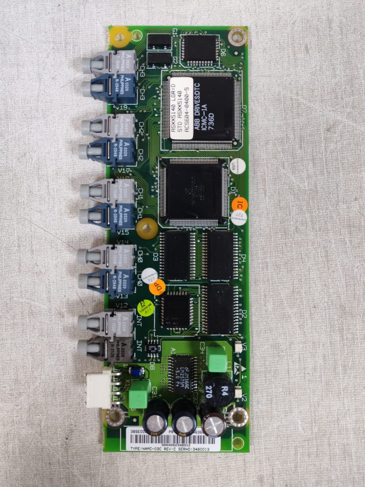 ABB NAMC-03C ABB NAMC-03C REV.C / 3BSC980004R285 / 3BSE009859R1 CONTROL BOARD NO SOFTWARE 3