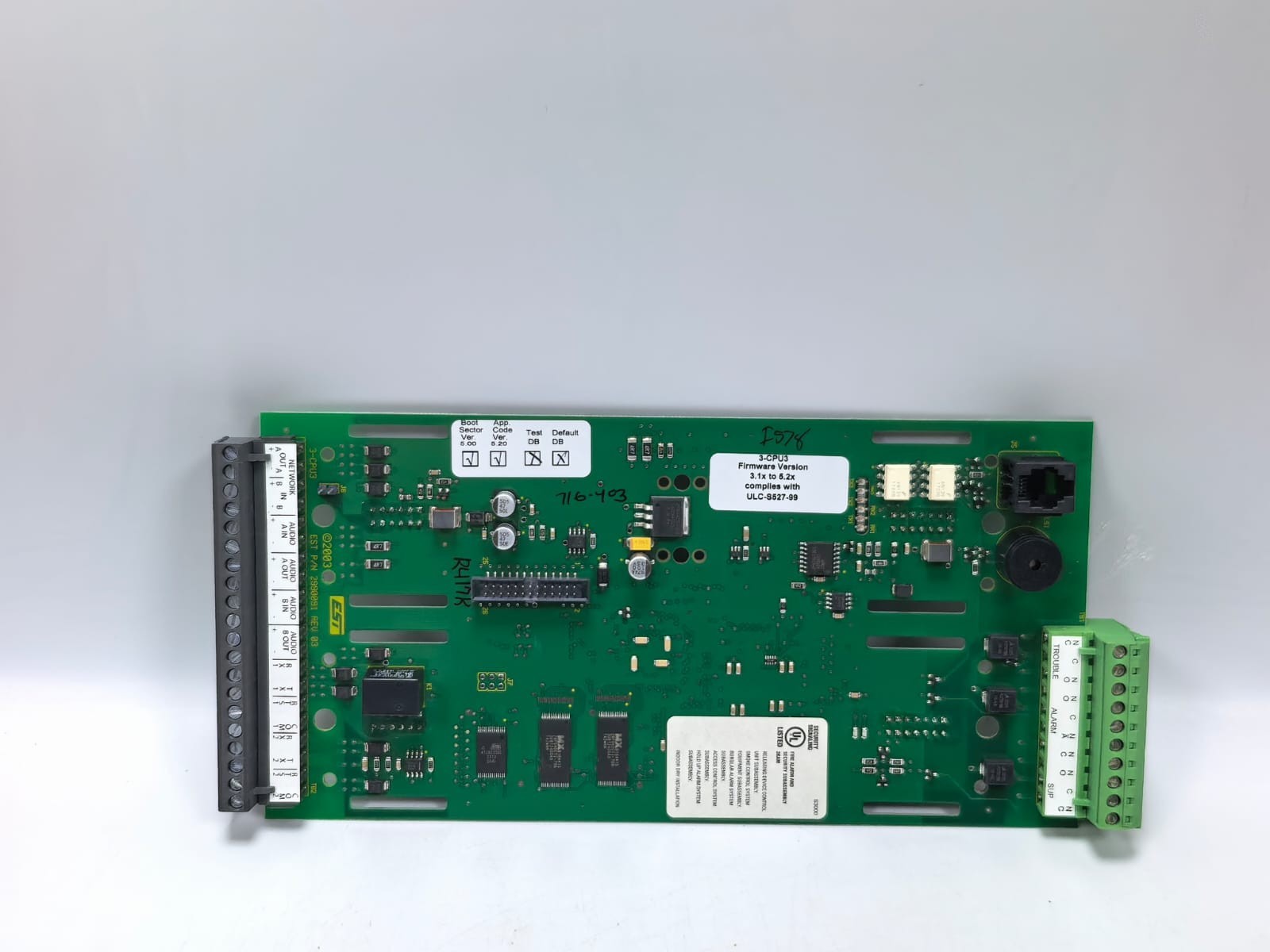 EDWARDS EST REV-03 EDWARDS EST 3-CPU3 CENTRAL PROCESSOR UNIT MODULE 2990091 REV 03 6