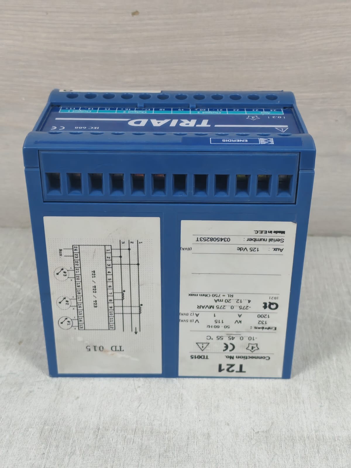 Triad TD015 ENERDIS TRIAD TD015 T21 TRANSDUCER 125VDC 7