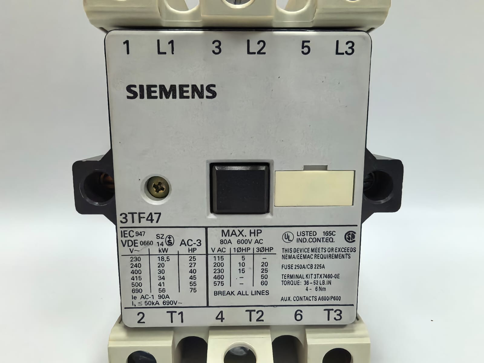 Siemens 3TF47/3TF4722-0AL1 SIEMENS 3TF47/3TF4722-0AL1 MAGNETIC CONTACTOR 2