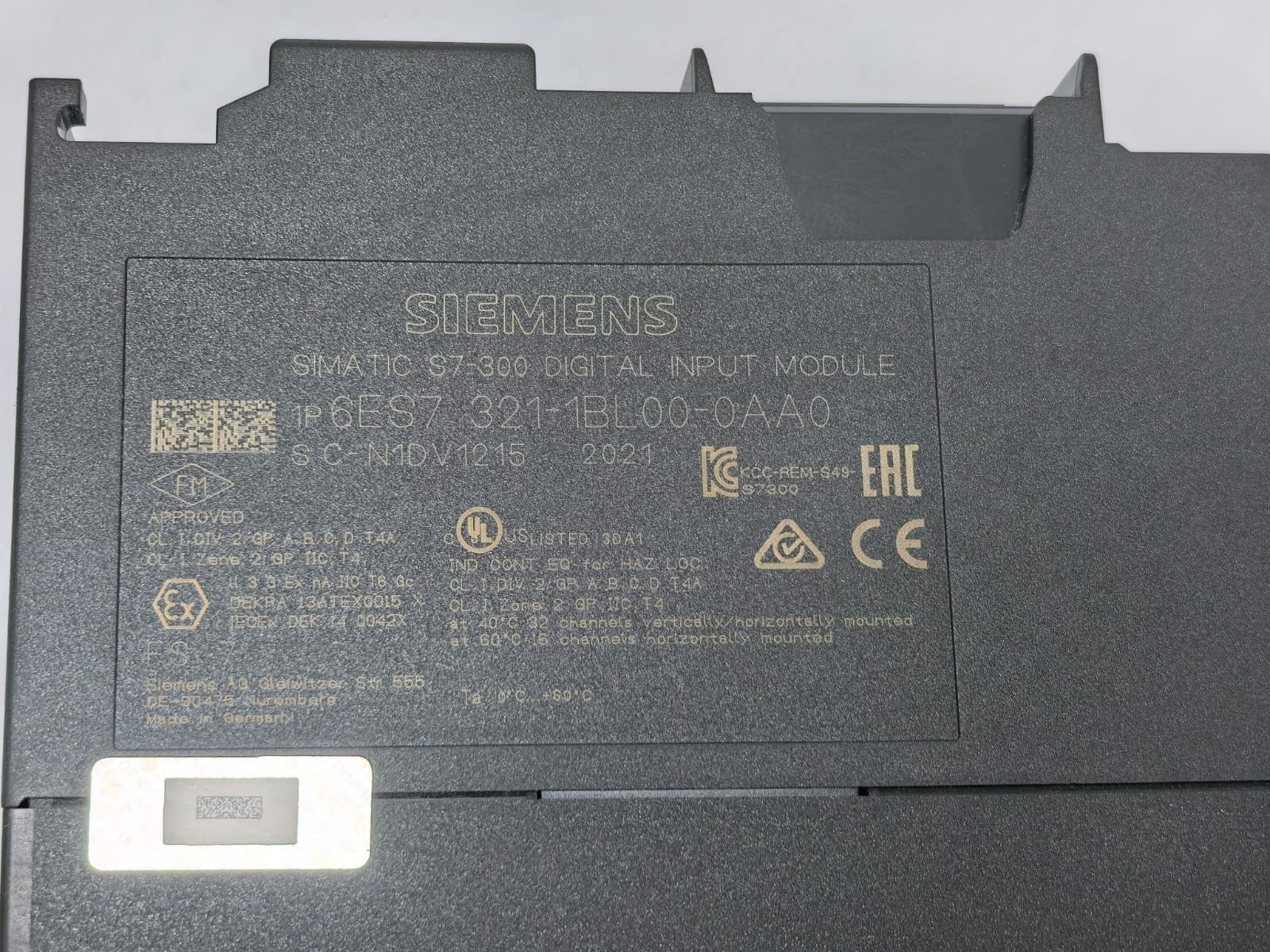 Siemens 6ES7-321-1BL00-0AA0 SIEMENS 6ES7 321-1BL00-0AA0 SIMATIC S7-300 DIGITAL INPUT MODULE 4