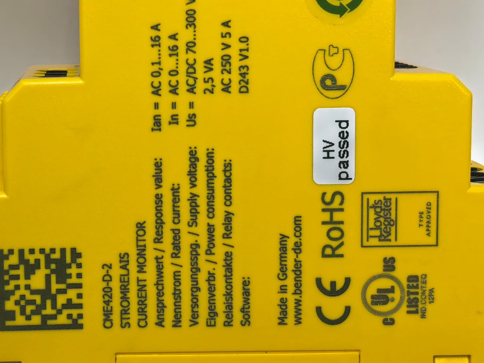 Bender CME420-D-2 BENDER CME420-D-2 CURRENT RELAYS MONITOR 4