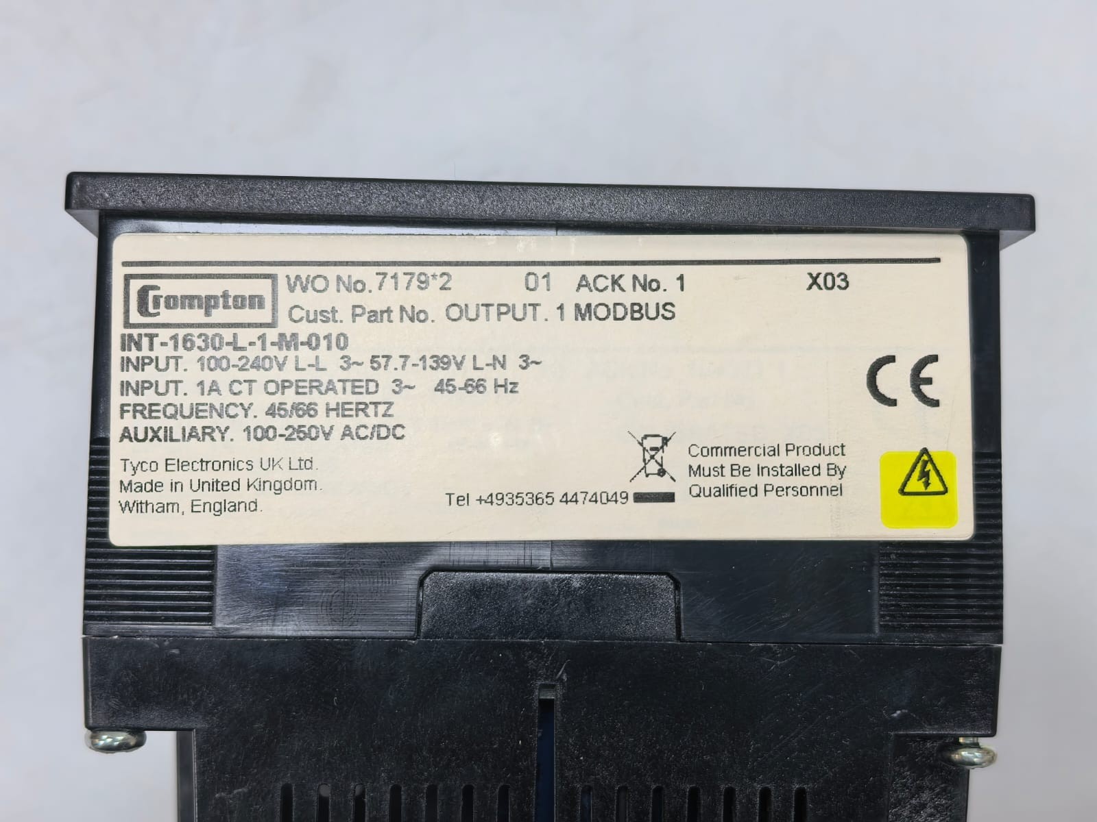 CROMPTON INT-1630-L-1-M-010 CROMPTON INT-1630-L-1-M-010 INTEGRA 1630 DIGITAL METERING SYSTEM 4