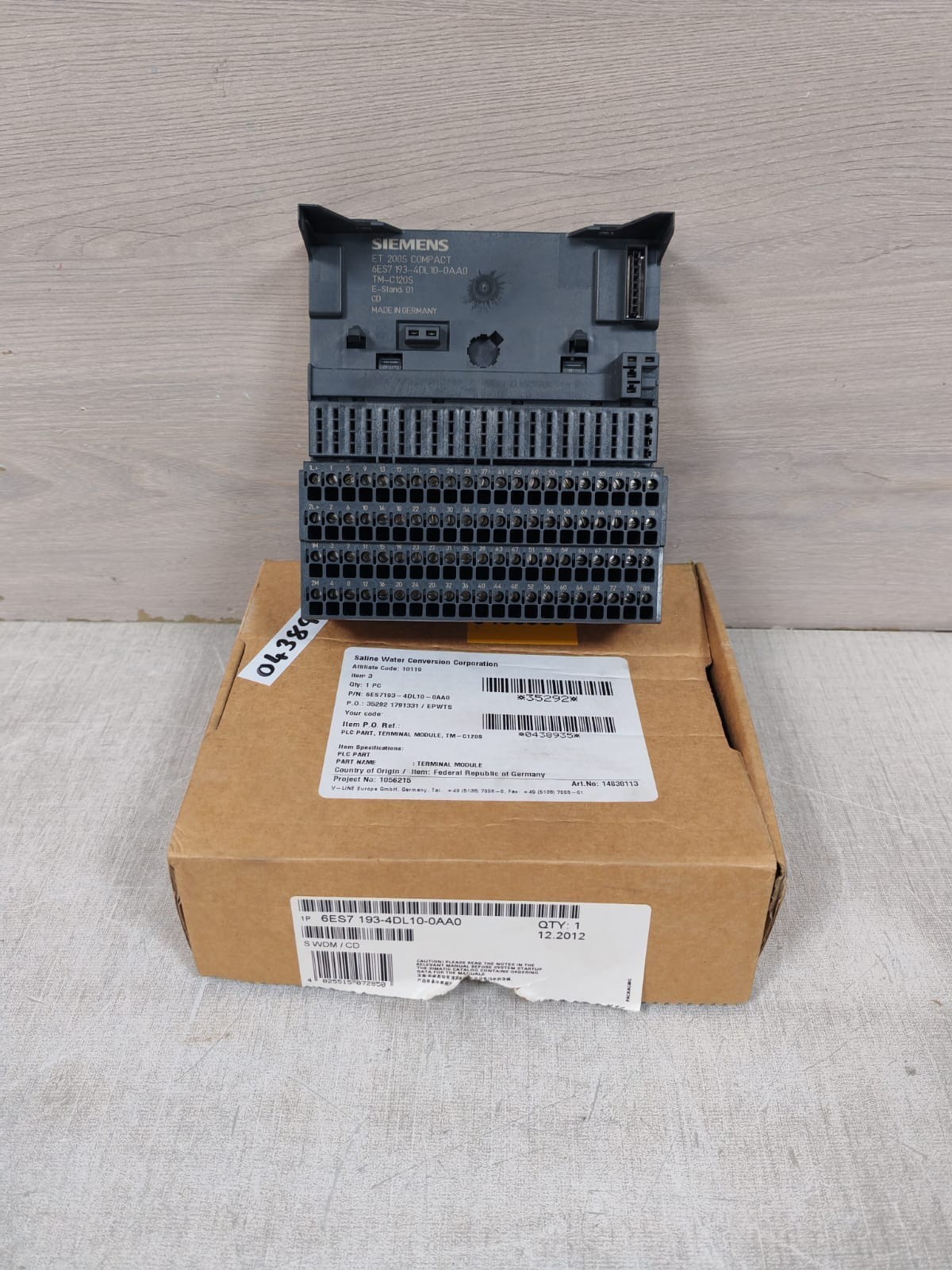 SIEMENS ET 200S COMPACT 6ES7 193-4DL10-0AA0 TM-C120S E-STAND 01 TERMINAL MODULE