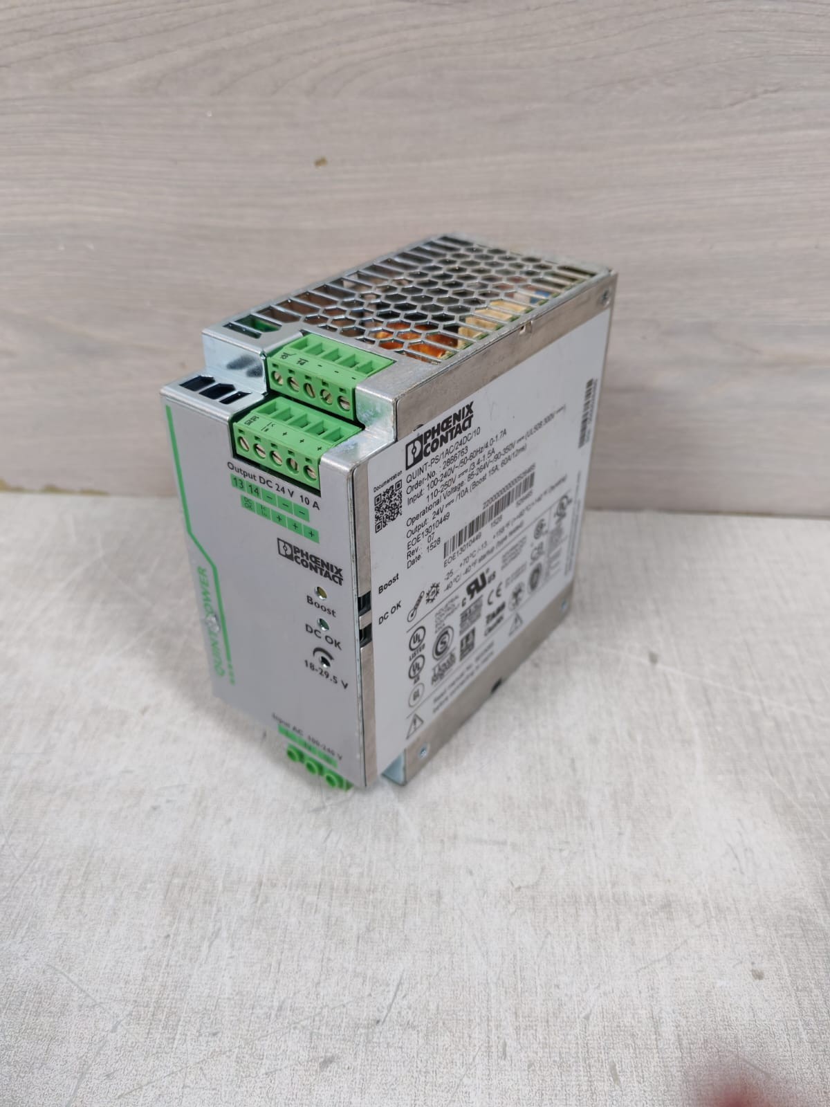Phoenix Contact QUINT-PS/1AC/24DC/10 2866763 REV 07 PHOENIX CONTACT QUINT-PS/1AC/24DC/10 2866763 REV 07 POWER SUPPLY 3