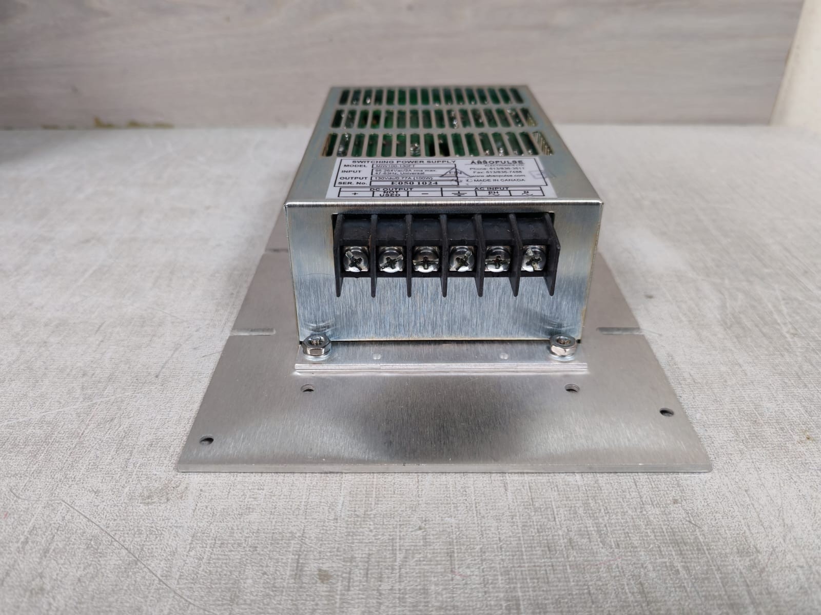 ABSOPULSE MIW100-130FT ABSOPULSE MIW100-130FT SWITCHING POWER SUPPLY 95-264VAC/2A RMS 7